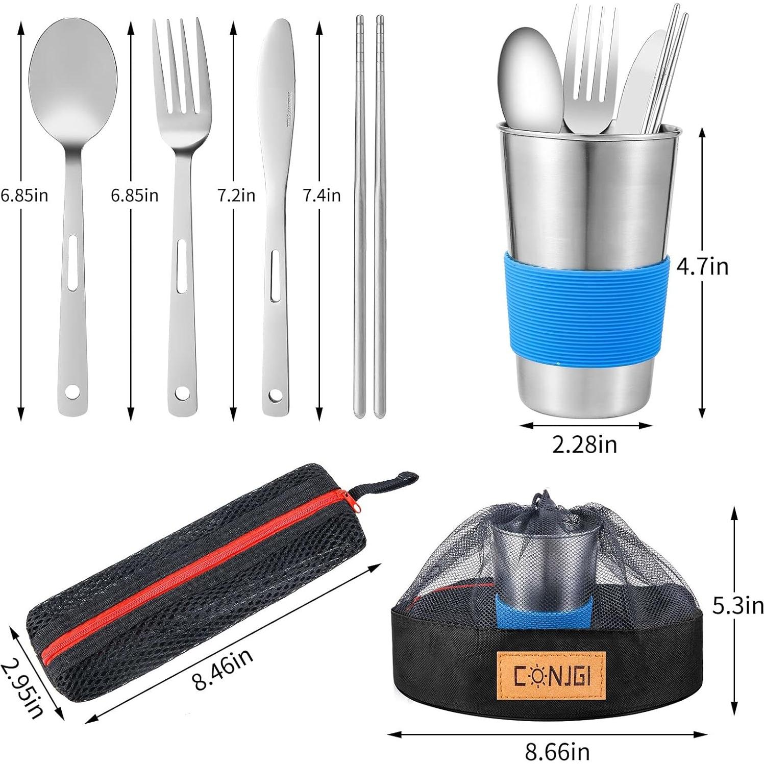 Kit de Comida para Camping CONJGI - Vajilla 1-2 Personas