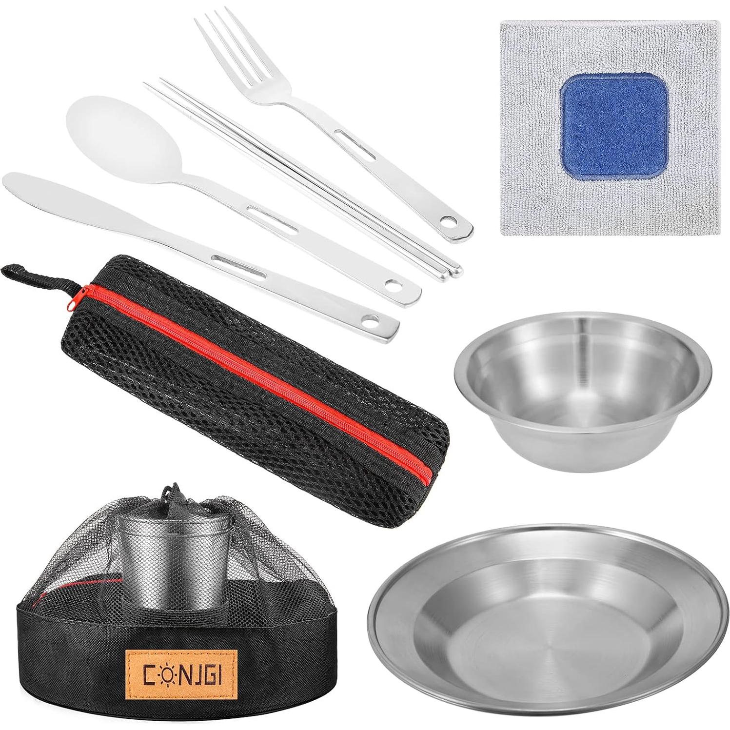 Kit de Comida para Camping CONJGI - Vajilla 1-2 Personas
