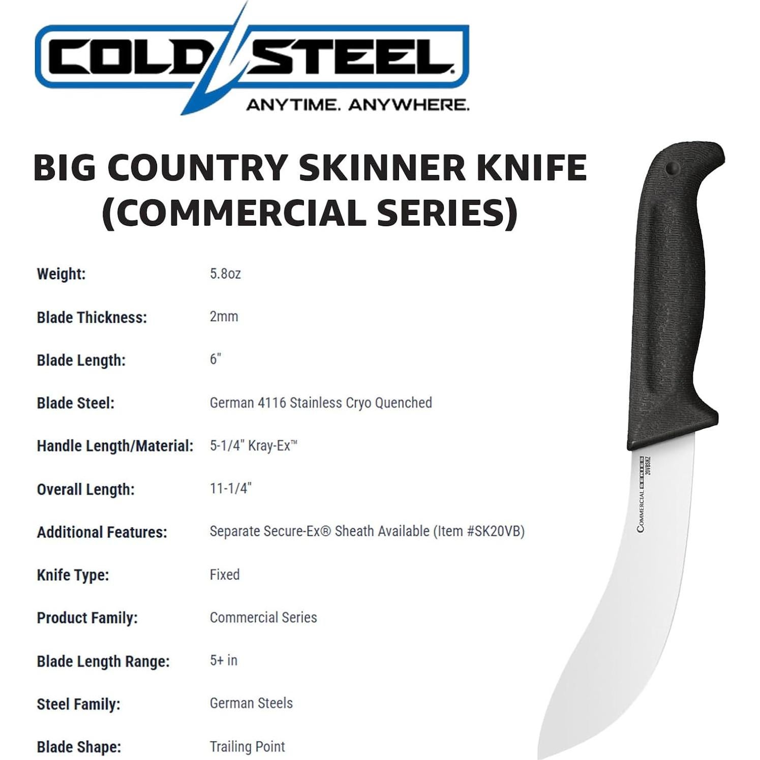 Cuchillo Cold Steel Big Country Skinner 15.24 cm Acero Inoxidable