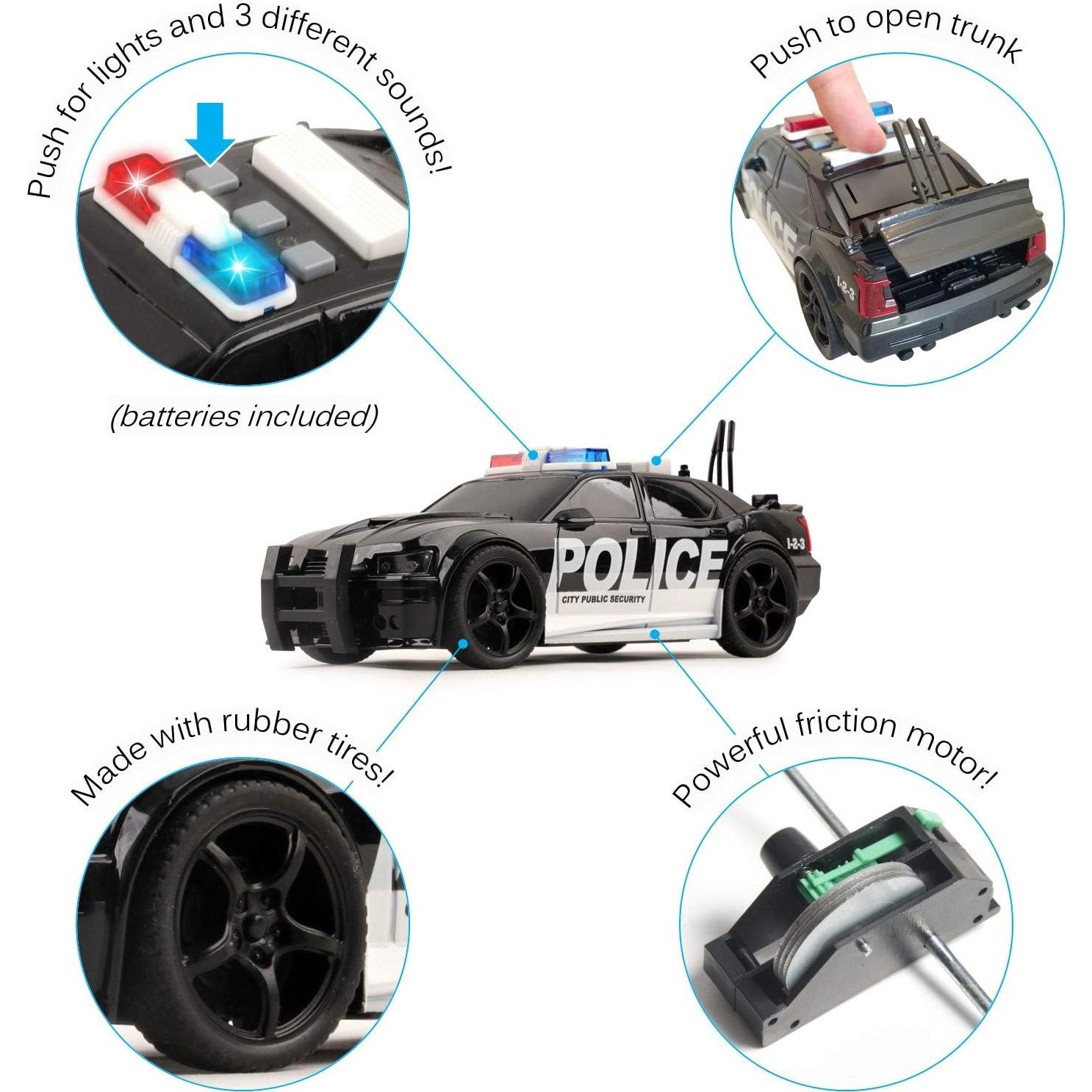 Coche de Policía Vokodo 1:20 con Luces y Sonidos para Niños