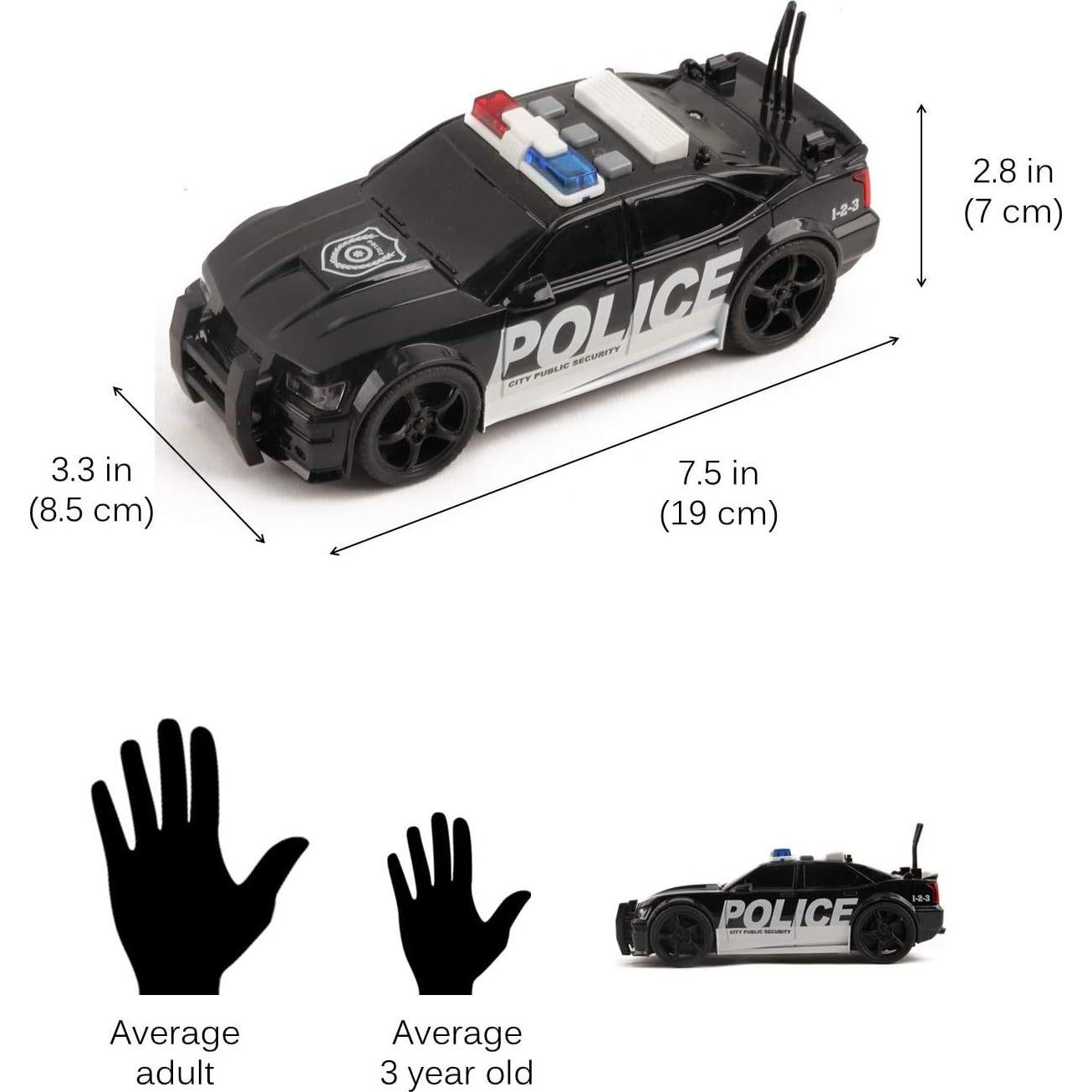 Coche de Policía Vokodo 1:20 con Luces y Sonidos para Niños