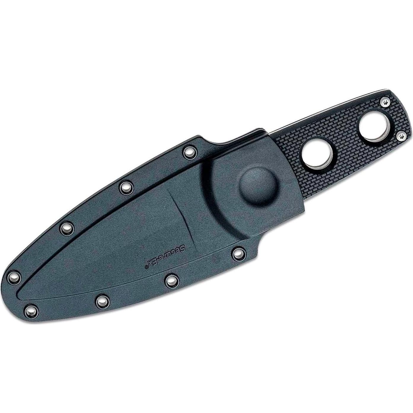 Secret Edge Durable Lightweight Japanese AUS8A Steel Drop Point 3.5" Fixed Blade Tactical Outdoor Hunting Concealed Carry Neck Knife, Griv-Ex Handle, Secure-Ex Sheath