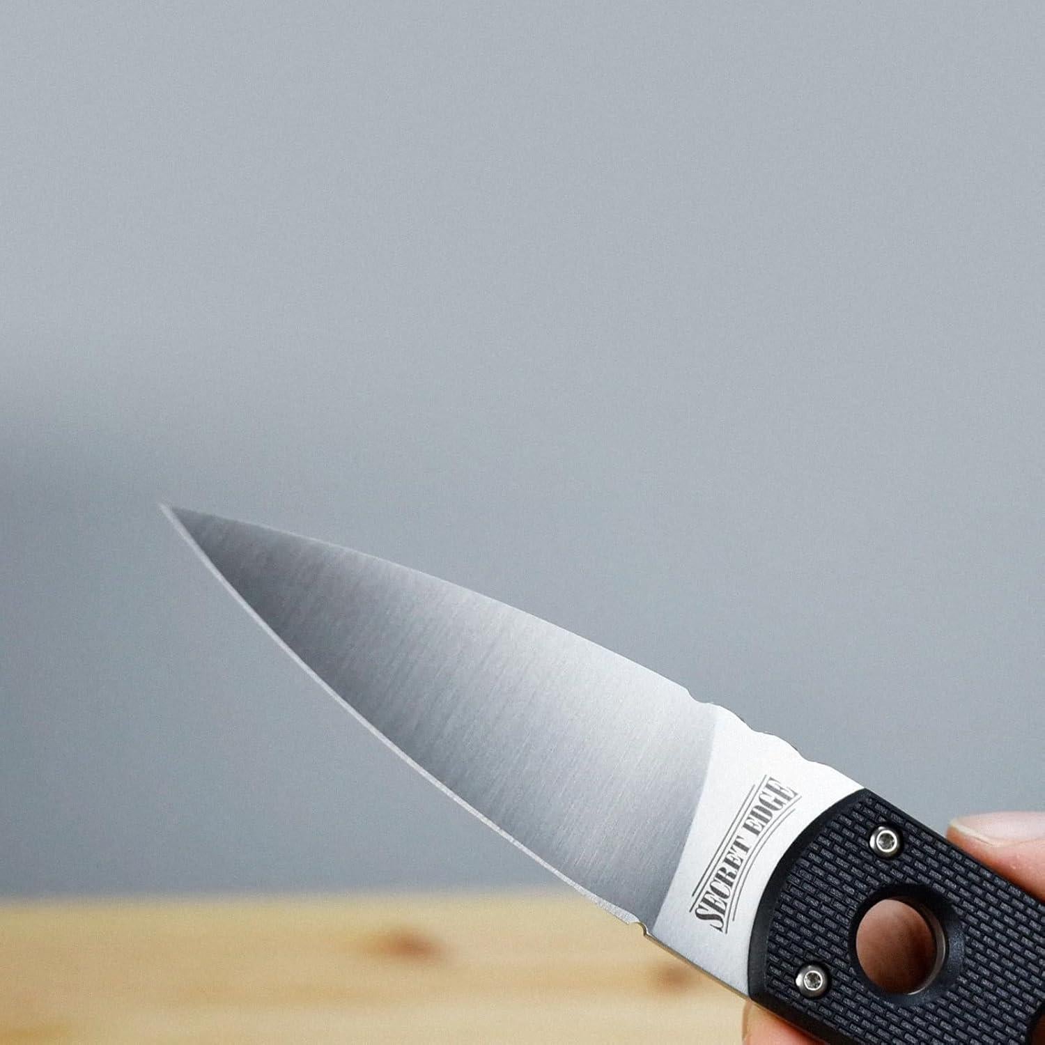 Secret Edge Durable Lightweight Japanese AUS8A Steel Drop Point 3.5" Fixed Blade Tactical Outdoor Hunting Concealed Carry Neck Knife, Griv-Ex Handle, Secure-Ex Sheath