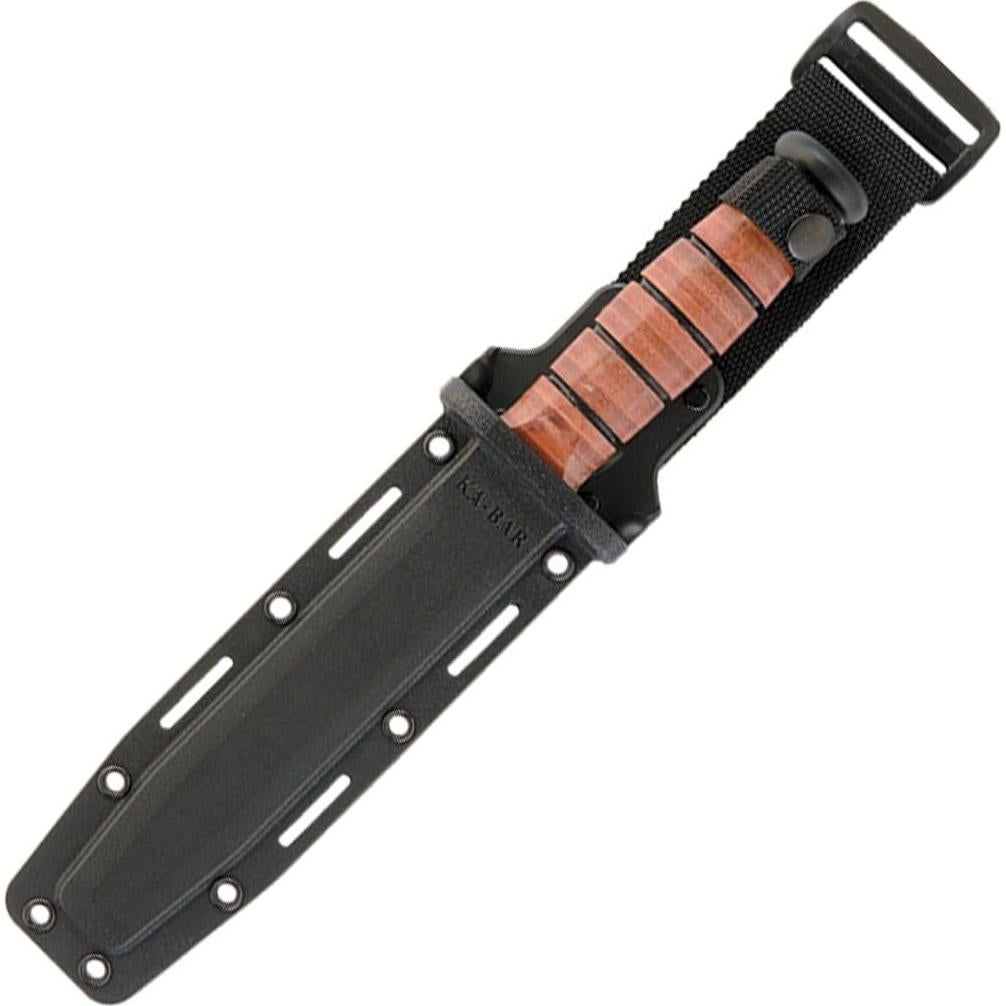 Cuchillo KA-BAR USMC Filo Serrado 17.78 cm Marrón