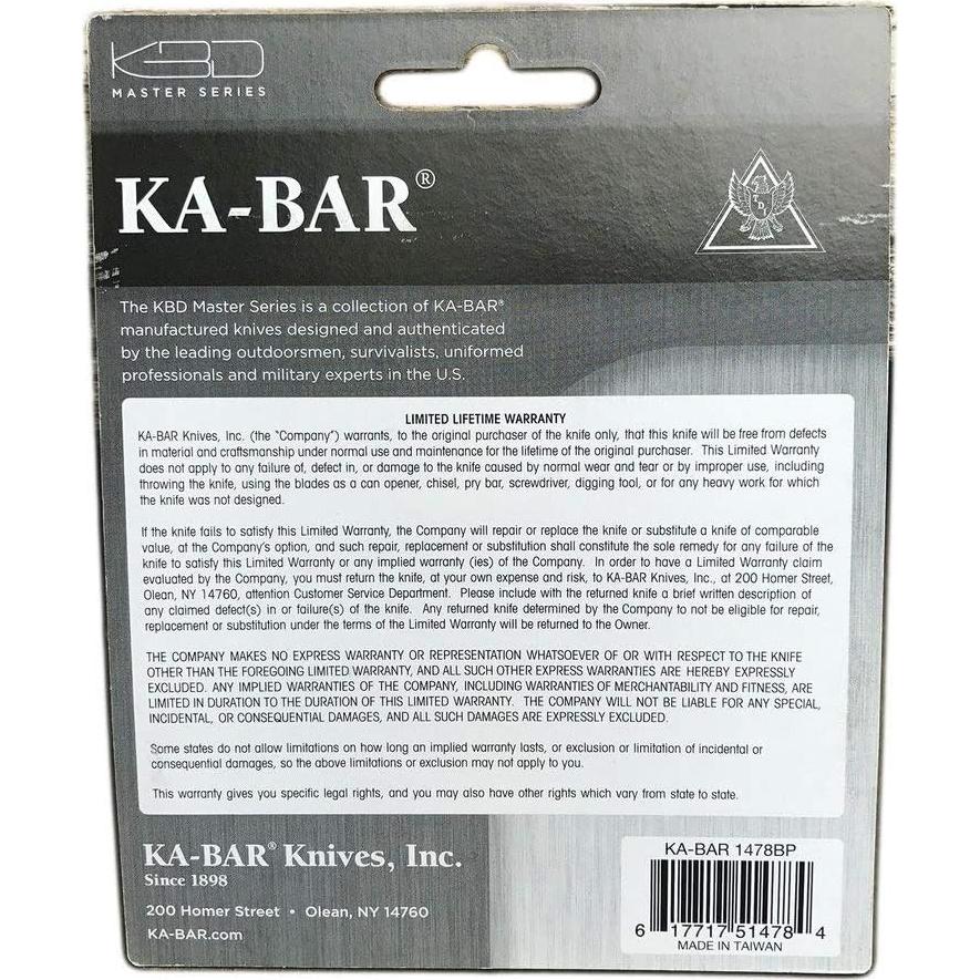 Cuchillo KA-BAR 1478BP TDI Ley Aplicación Negro 12.7 cm