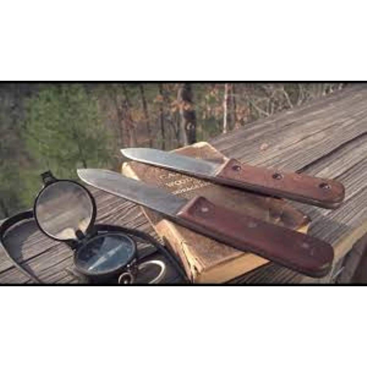 Cuchillo Fijo KA-BAR BK62 de Acero 1095 con Mango de Nogal