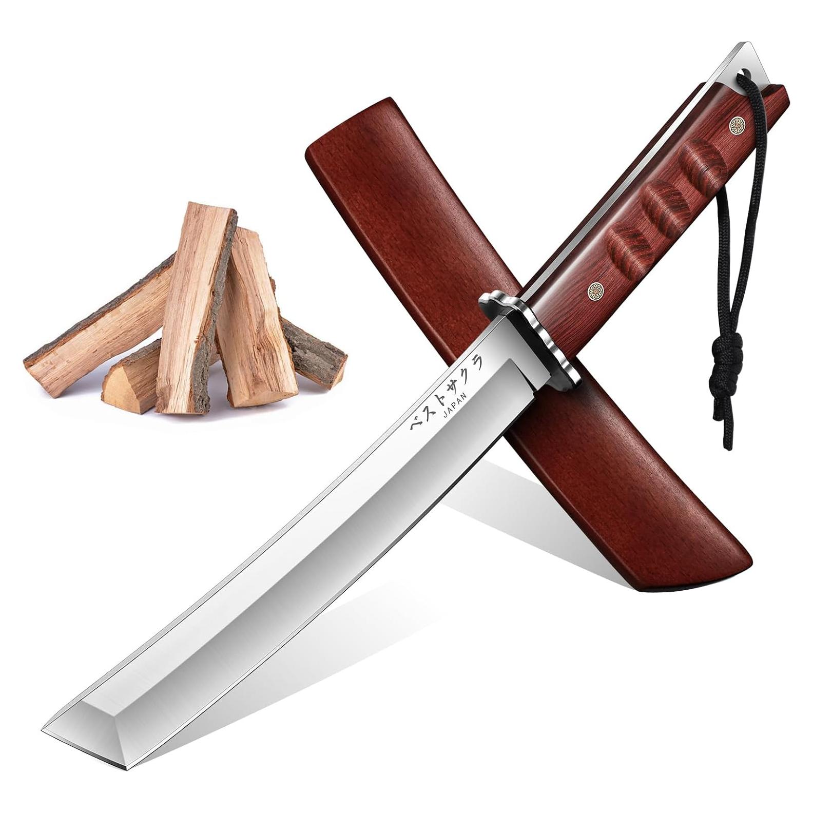 Cuchillo de Hoja Fija DRGSKL Tanto con Funda de Madera 33cm