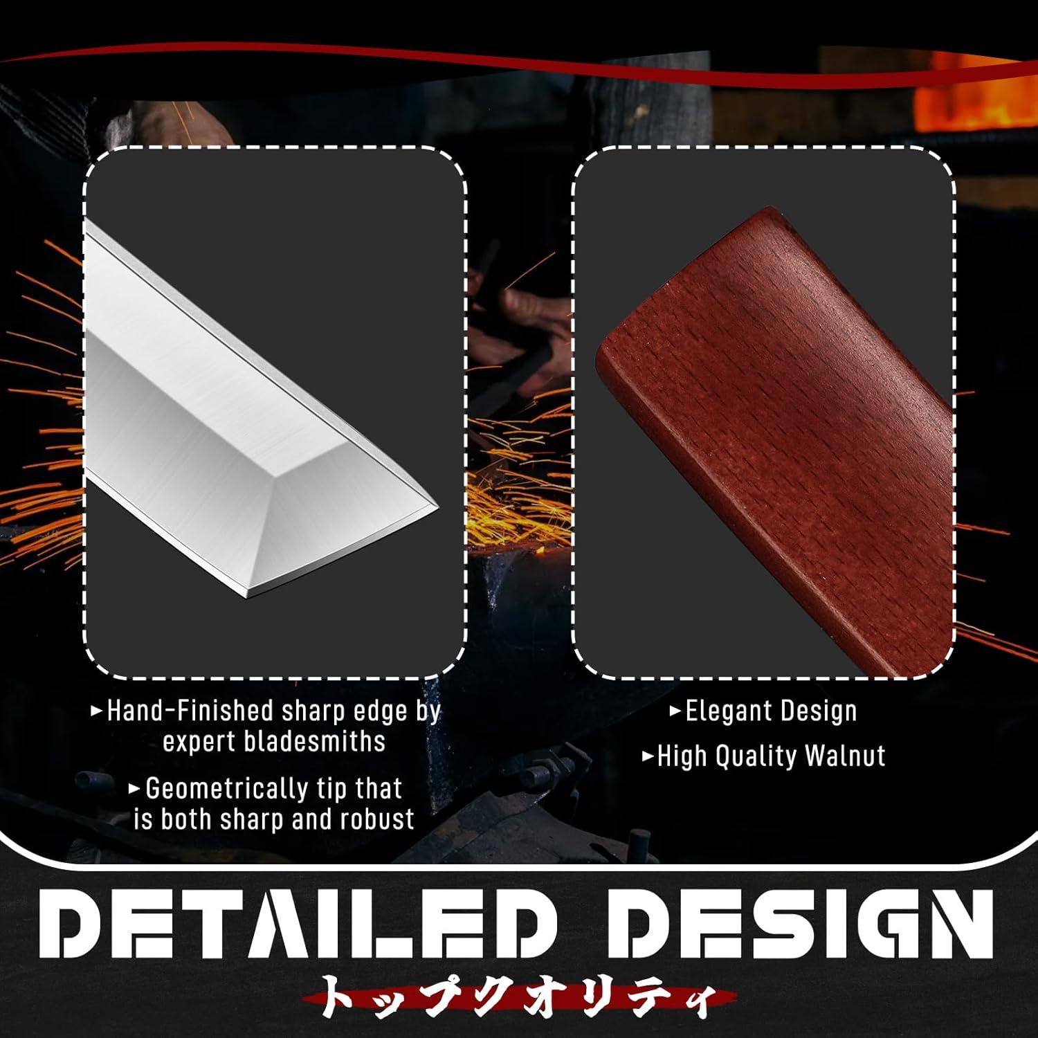 Cuchillo de Hoja Fija DRGSKL Tanto con Funda de Madera 33cm