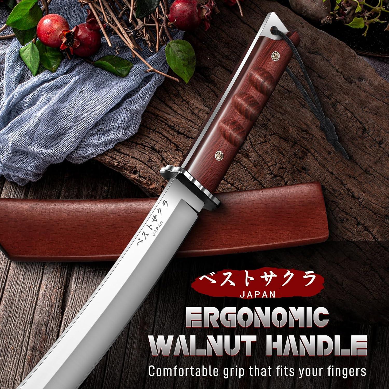 Cuchillo de Hoja Fija DRGSKL Tanto con Funda de Madera 33cm