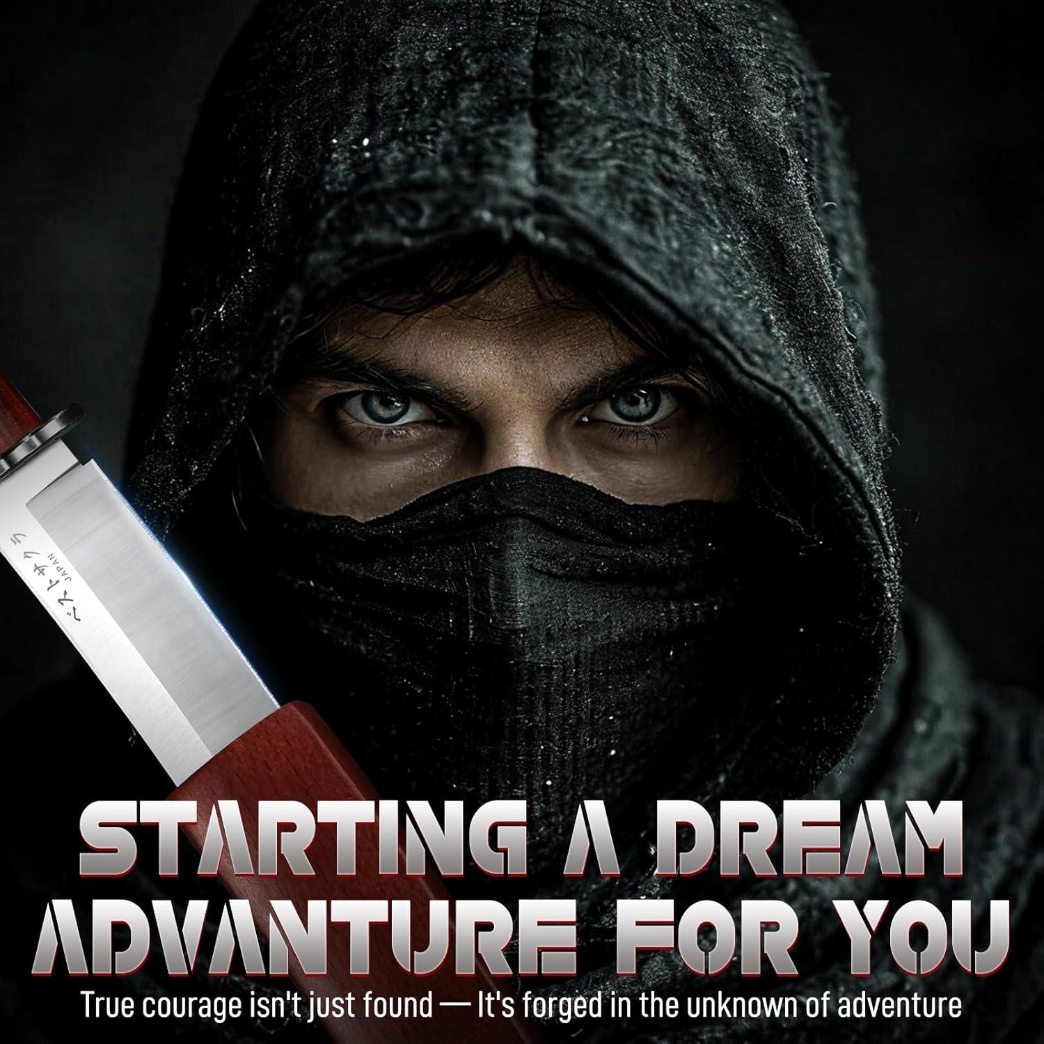 Cuchillo de Hoja Fija DRGSKL Tanto con Funda de Madera 33cm