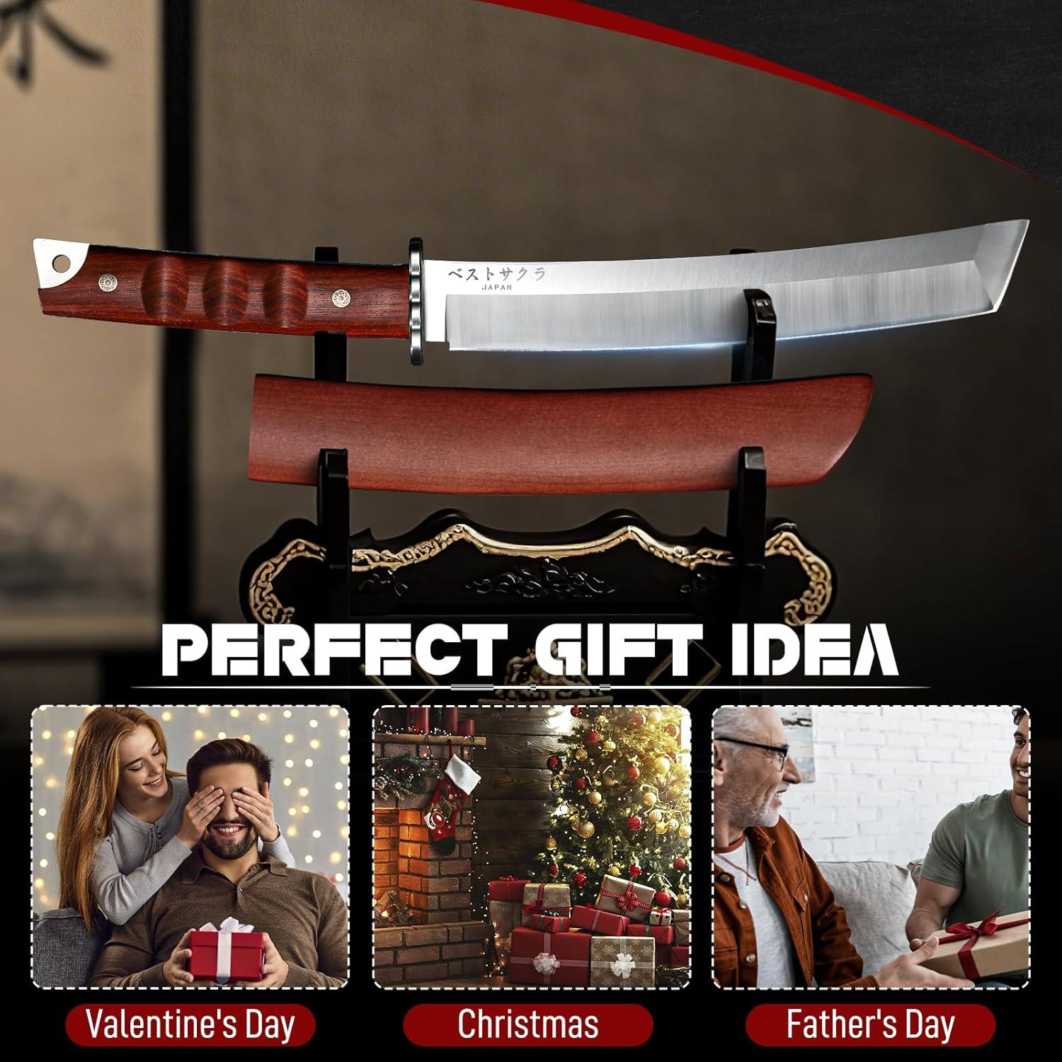 Cuchillo de Hoja Fija DRGSKL Tanto con Funda de Madera 33cm