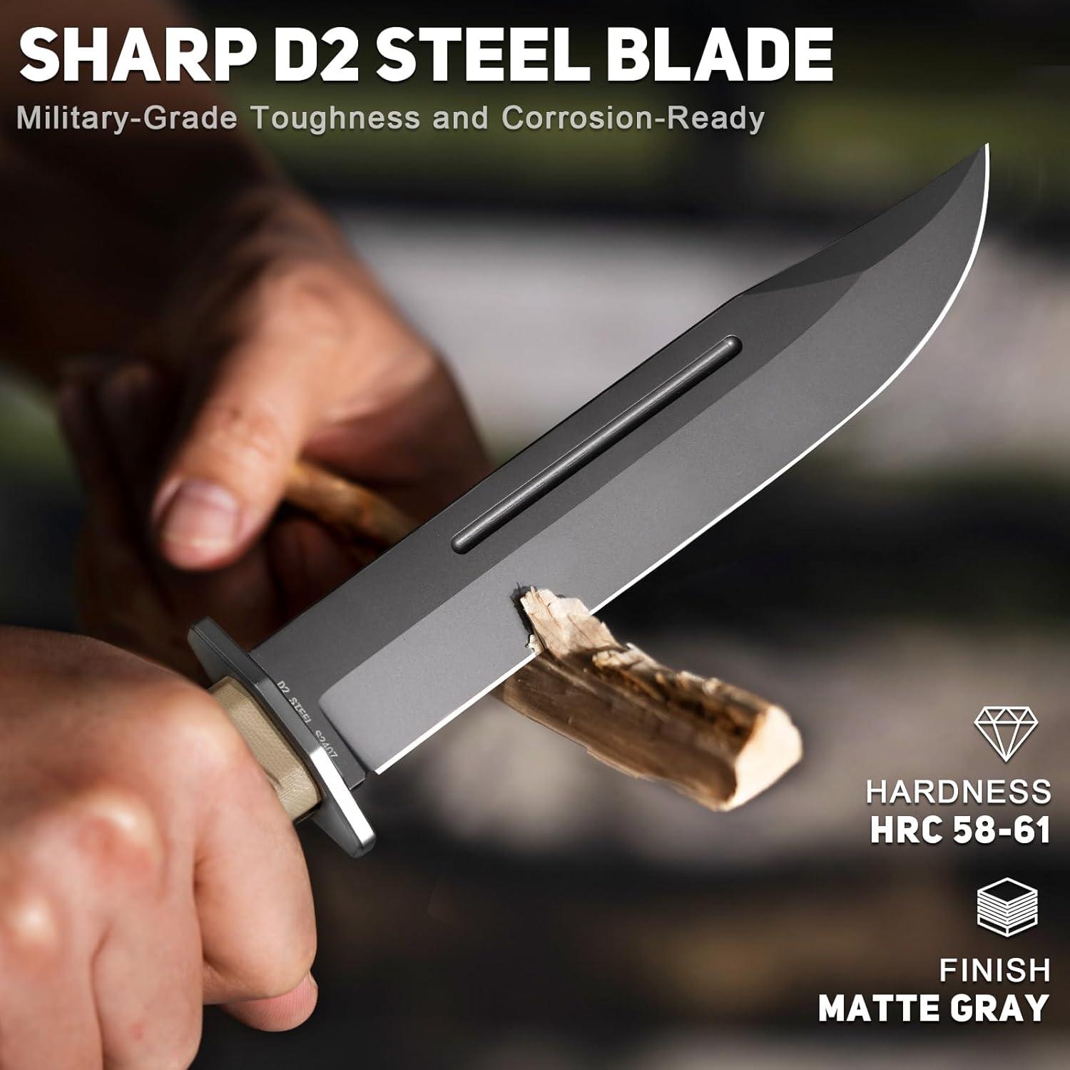 Cuchillo Táctico NedFoss BRAVE Hoja Fija 17.3 cm con Funda Kydex