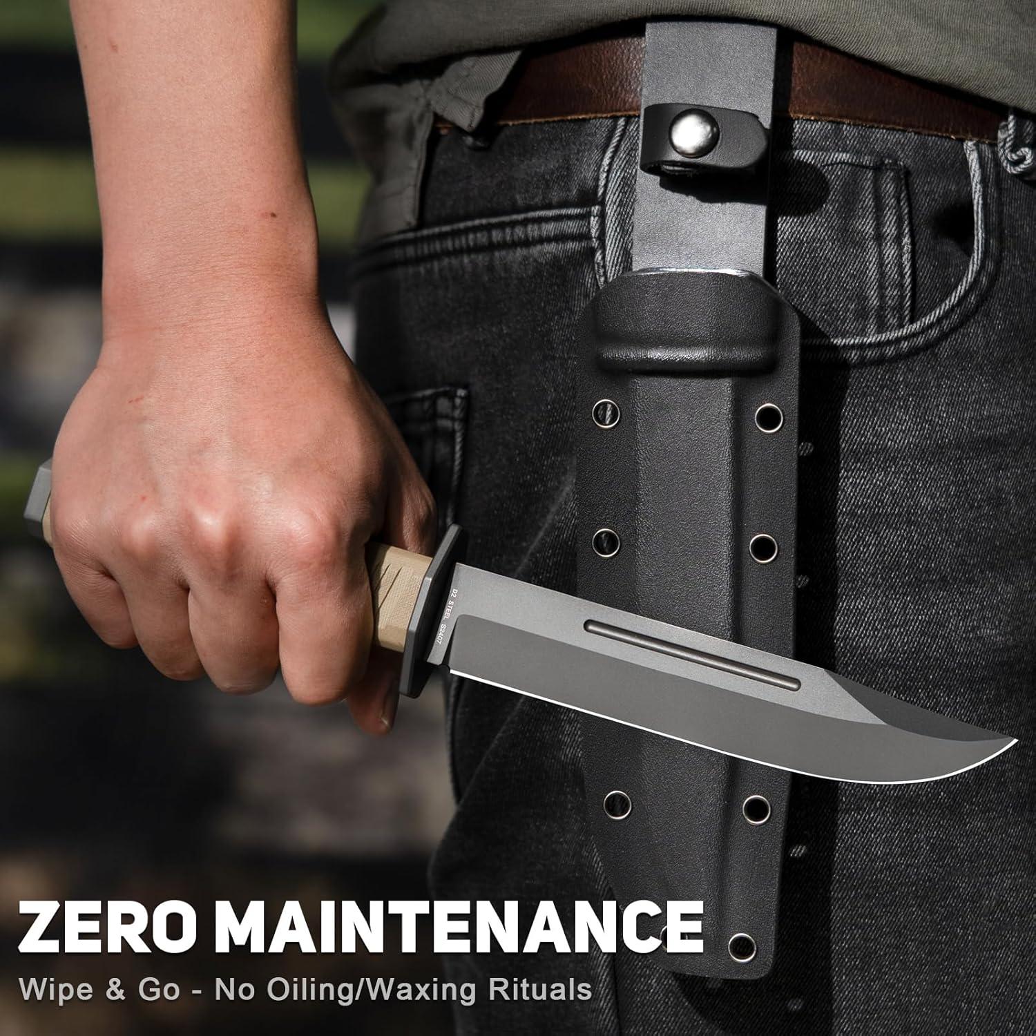 Cuchillo Táctico NedFoss BRAVE Hoja Fija 17.3 cm con Funda Kydex