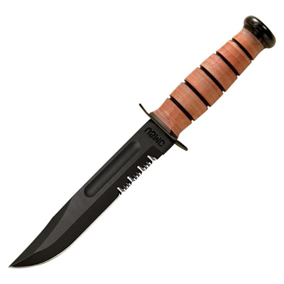 Cuchillo de Combate Fijo KA-BAR USMC 17.78 cm Serrado