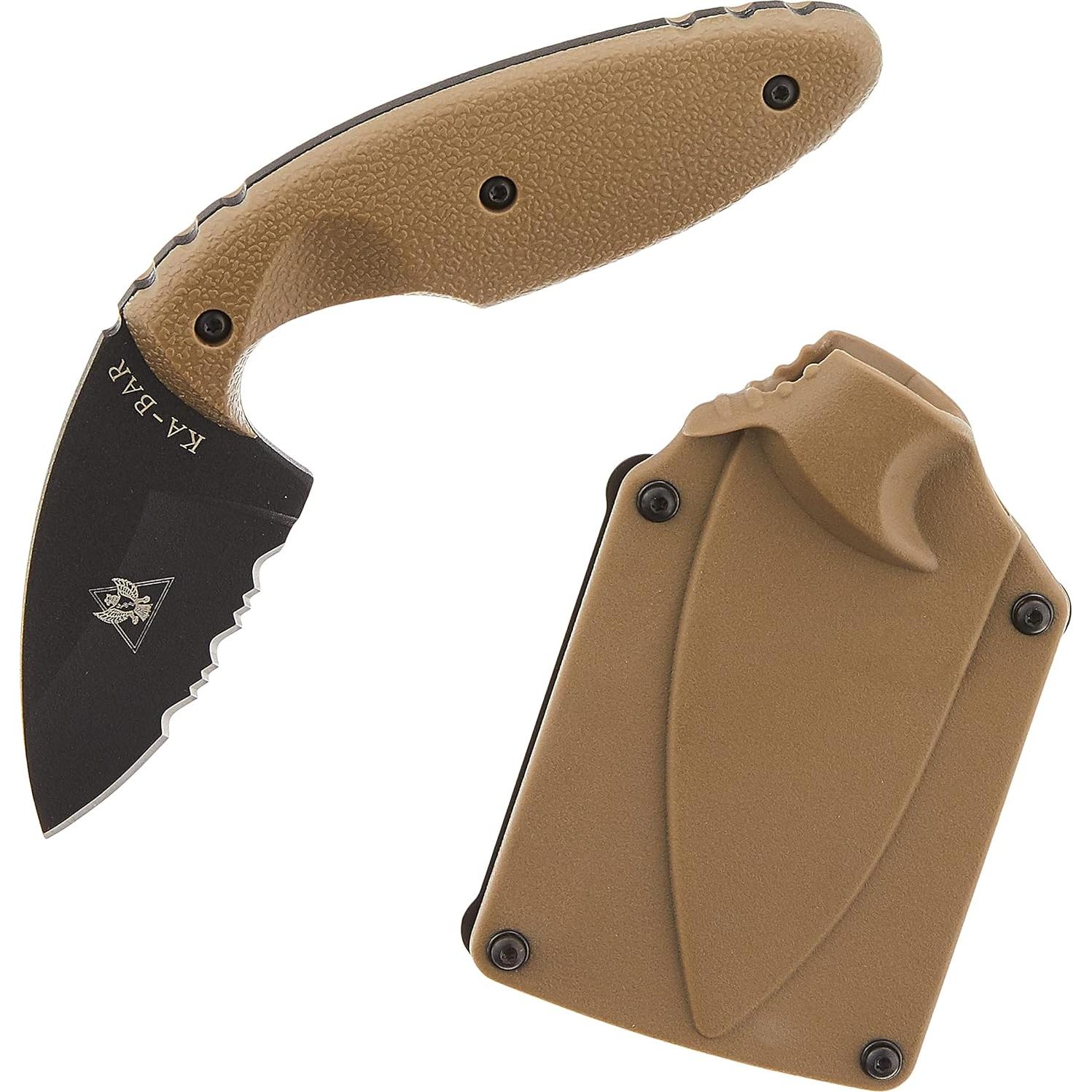 Cuchillo TDI KA-BAR 1477CB Serrado Marrón Coyote 14.29 cm