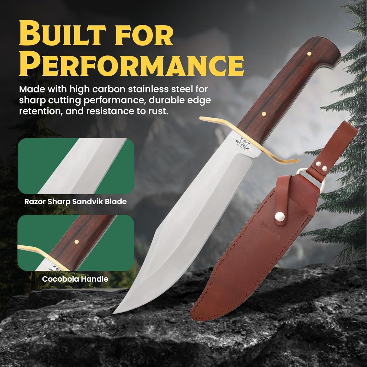 Cuchillo Bowie Gold Rush Bear & Son 37.5 cm Acero Sandvik