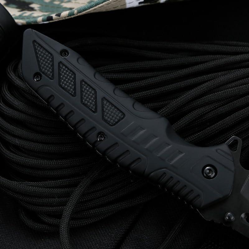 Cuchillo Plegable DOOM BLADE 21.5 cm Hoja Serrada con Encendedor