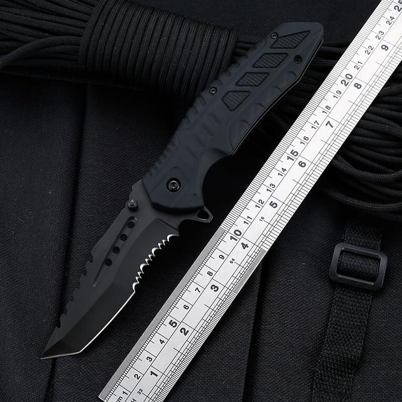 Cuchillo Plegable DOOM BLADE 21.5 cm Hoja Serrada con Encendedor