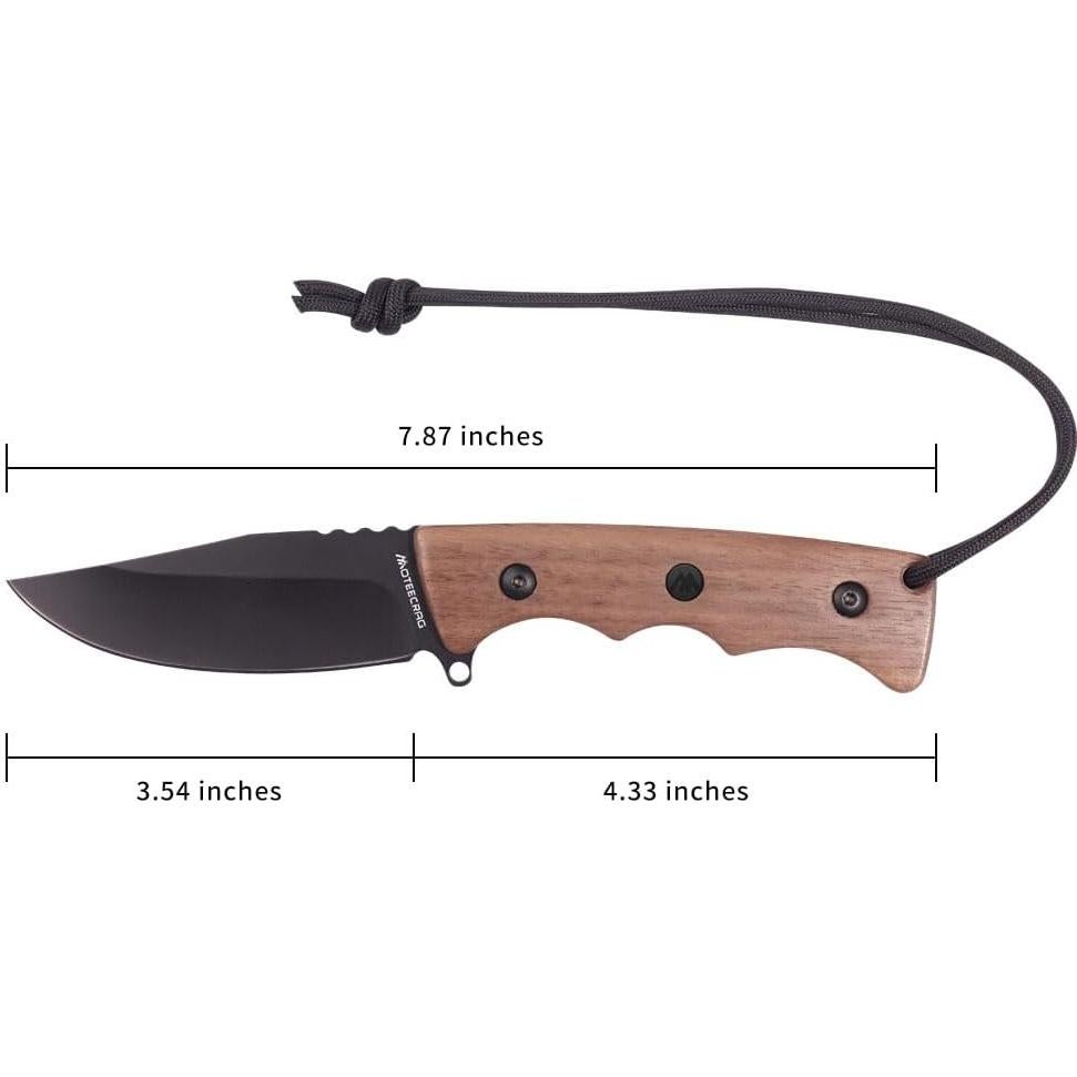 Cuchillo de hoja fija MOTEECRAG 20cm acero inoxidable con funda