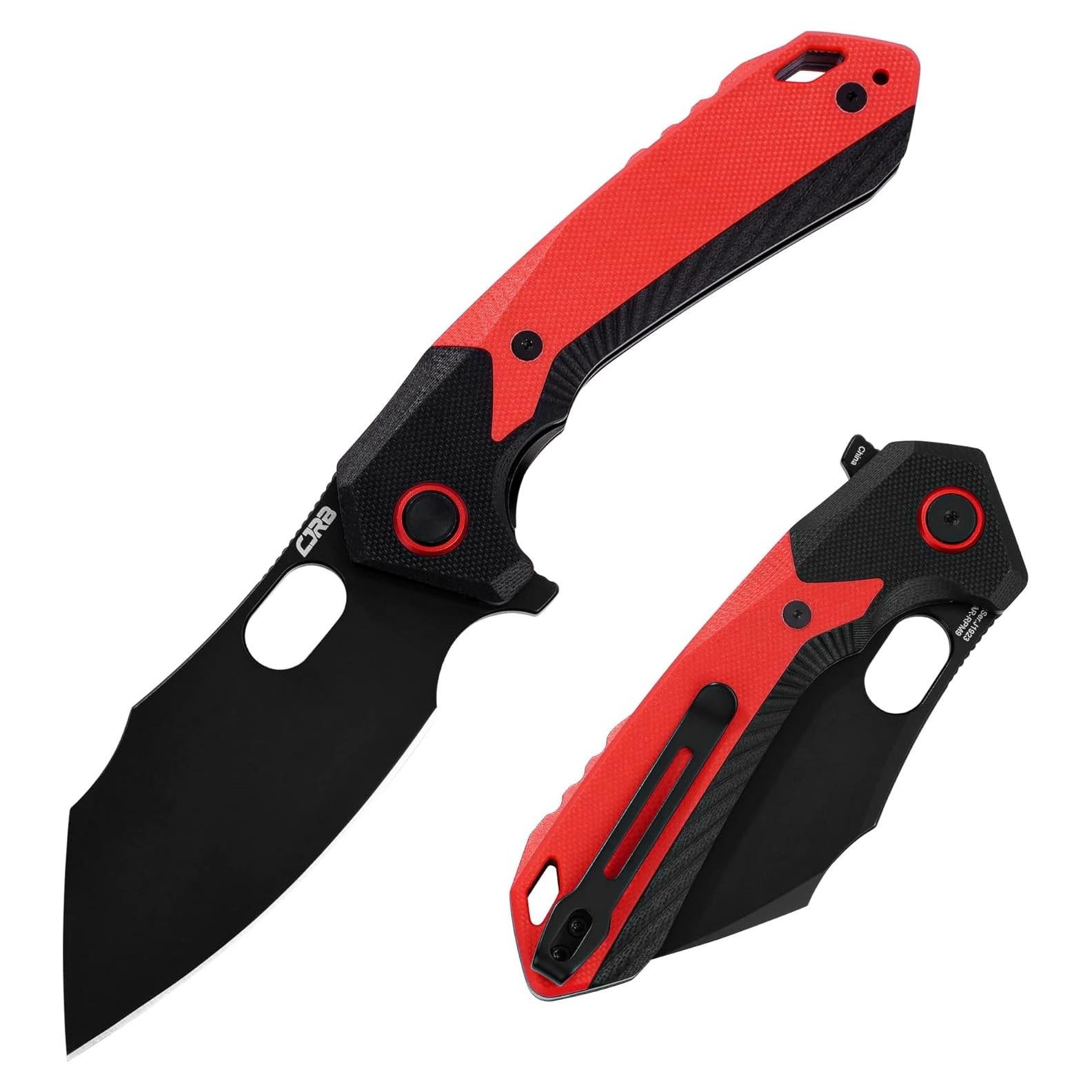 Cuchillo Plegable CJRB Caldera J1923 EDC Rojo G10 8.9 cm