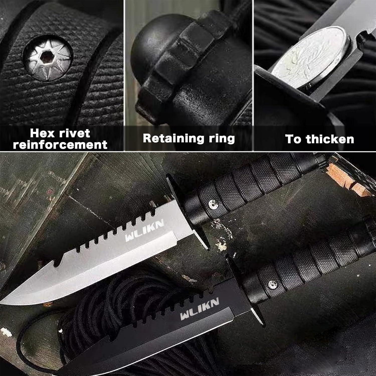 Cuchillo Bowie de Supervivencia Wlikn 15.24 cm con Funda