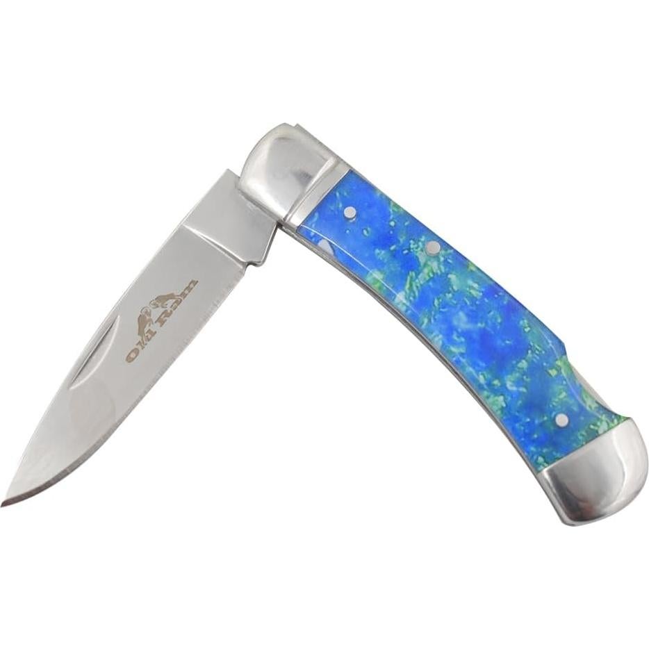 Cuchillo Plegable Manual Old Ram 17.78 cm Azul Caza Camping