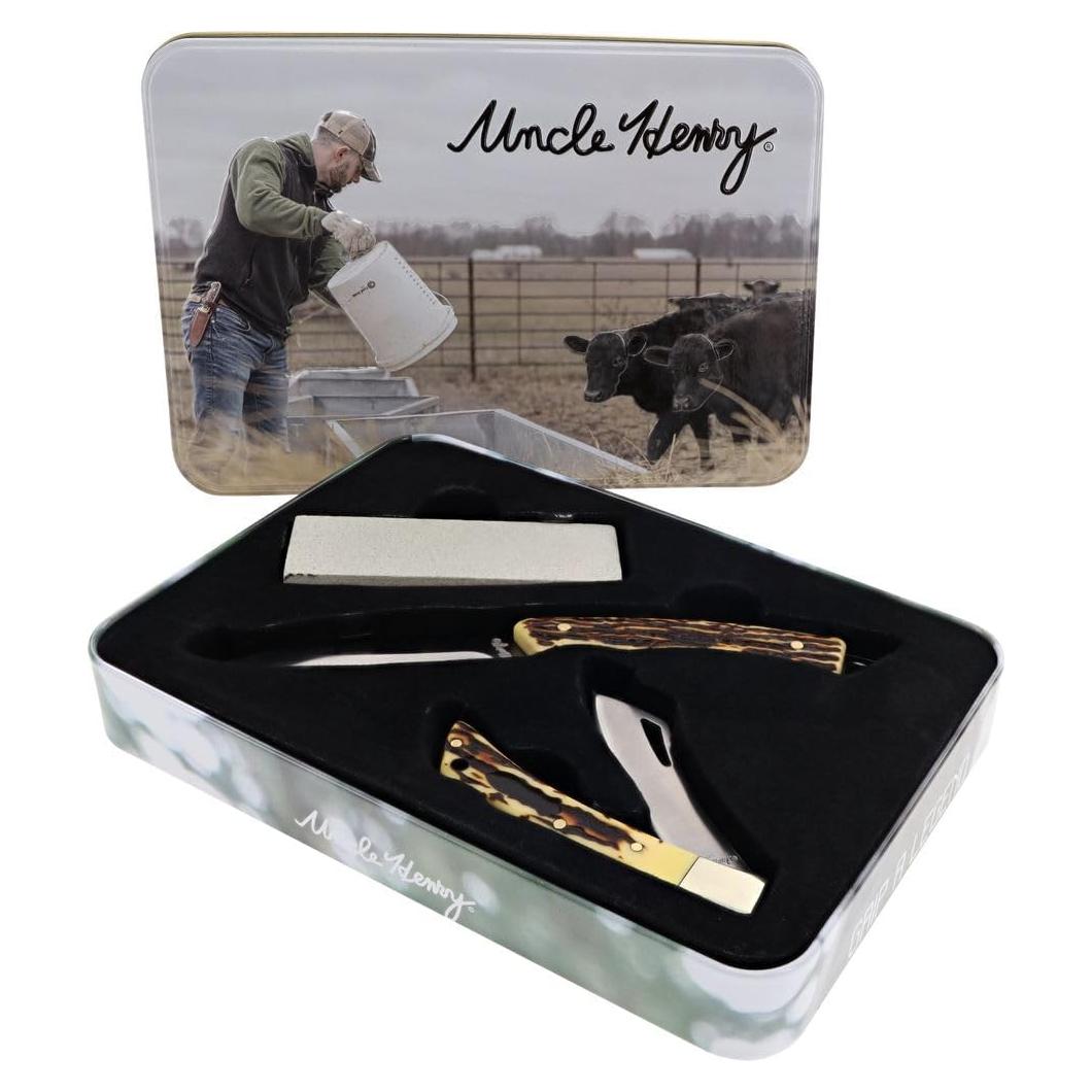 Juego de Cuchillos Tío Henry - Fijo 8.25 cm y Plegable 6.4 cm