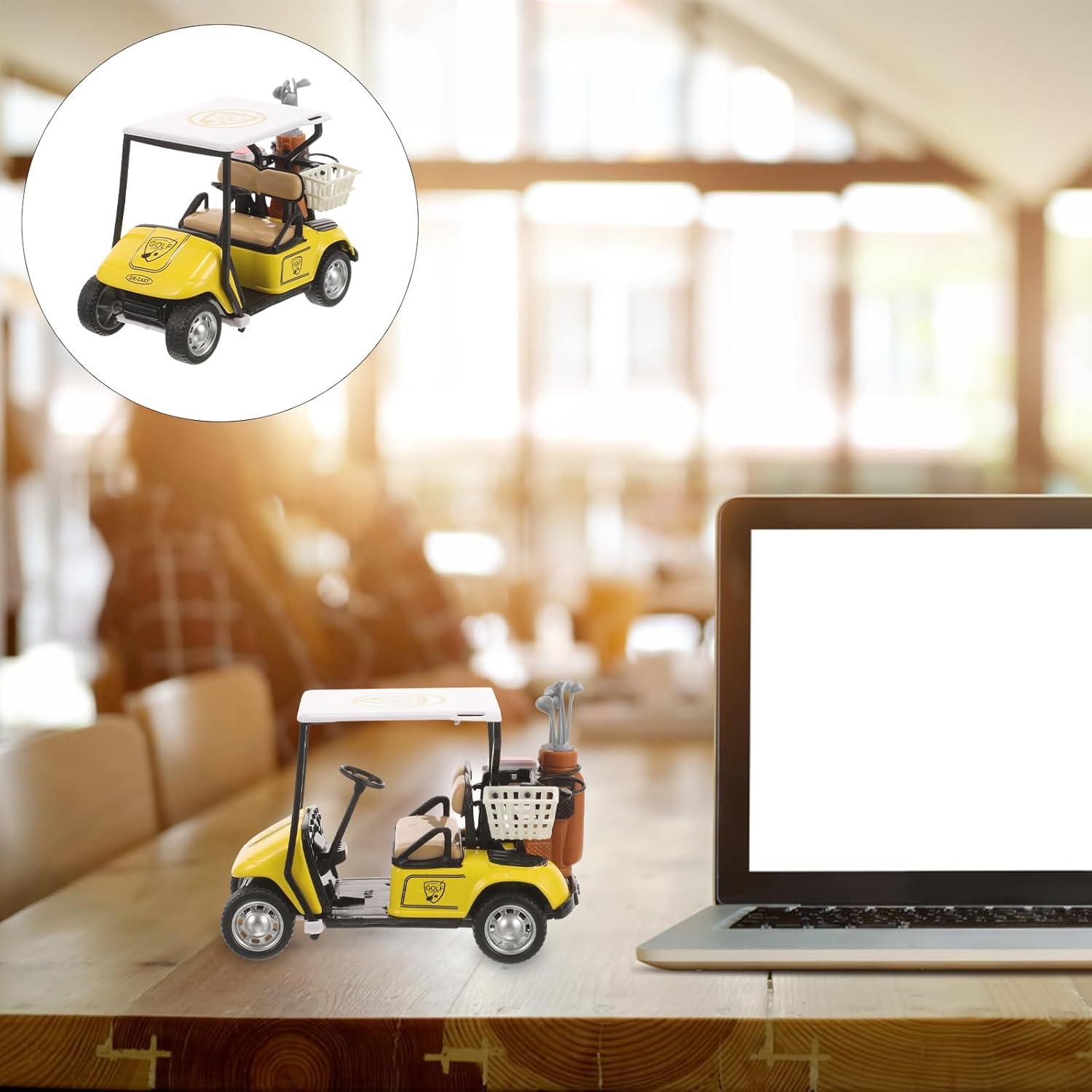 Figurita Carrito de Golf Miniatura Alasum 10x7x4.5cm Amarillo