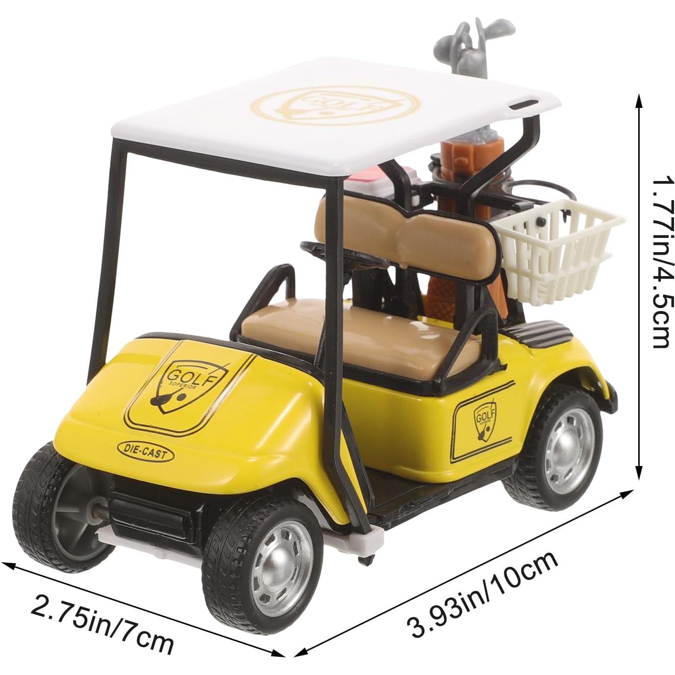 Figurita Carrito de Golf Miniatura Alasum 10x7x4.5cm Amarillo