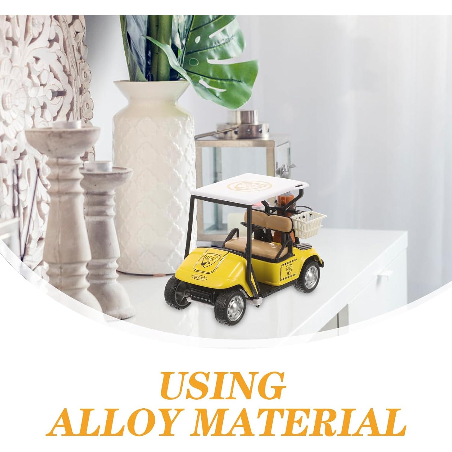 Figurita Carrito de Golf Miniatura Alasum 10x7x4.5cm Amarillo