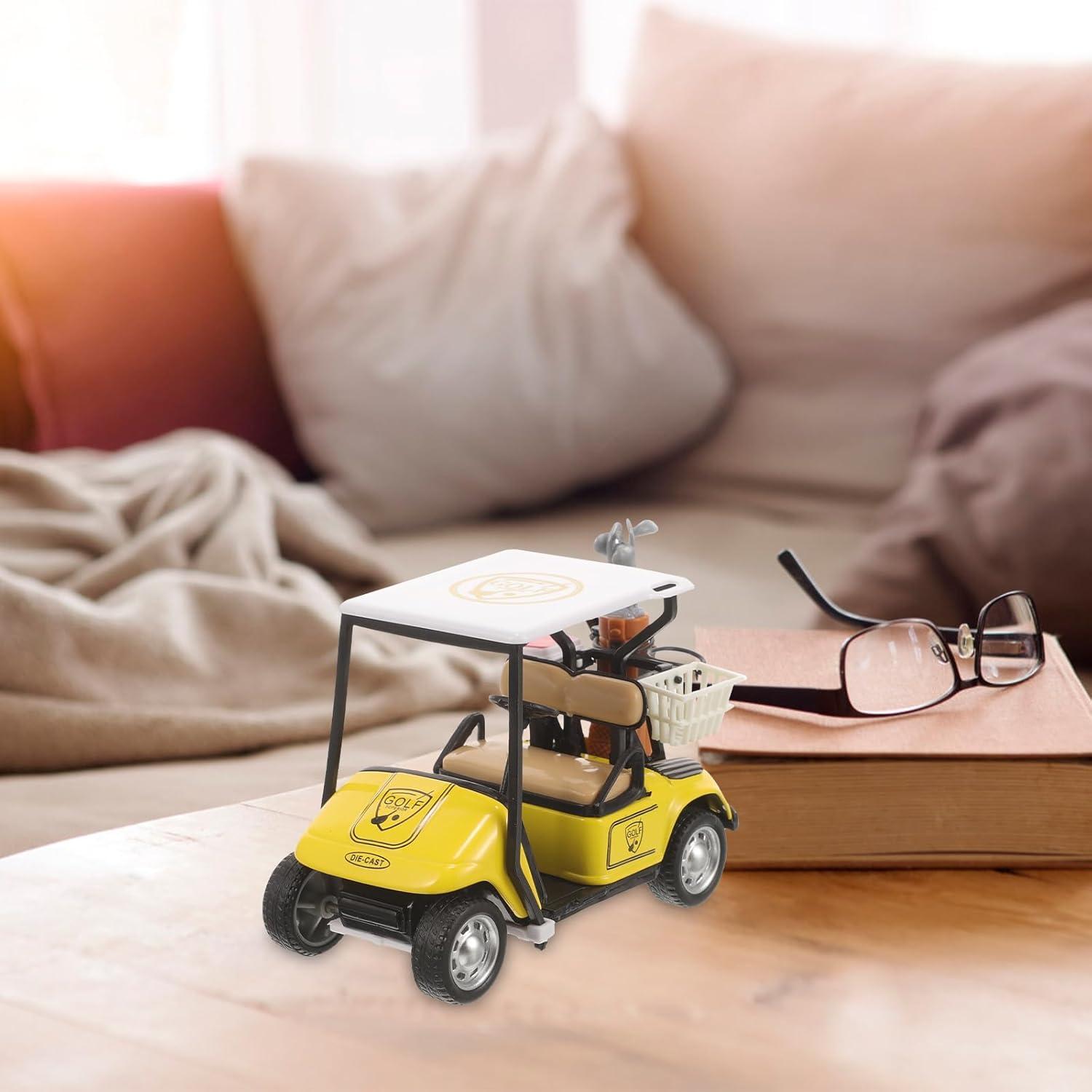 Figurita Carrito de Golf Miniatura Alasum 10x7x4.5cm Amarillo