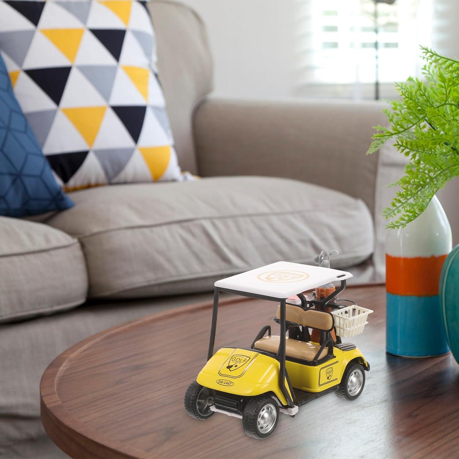 Figurita Carrito de Golf Miniatura Alasum 10x7x4.5cm Amarillo