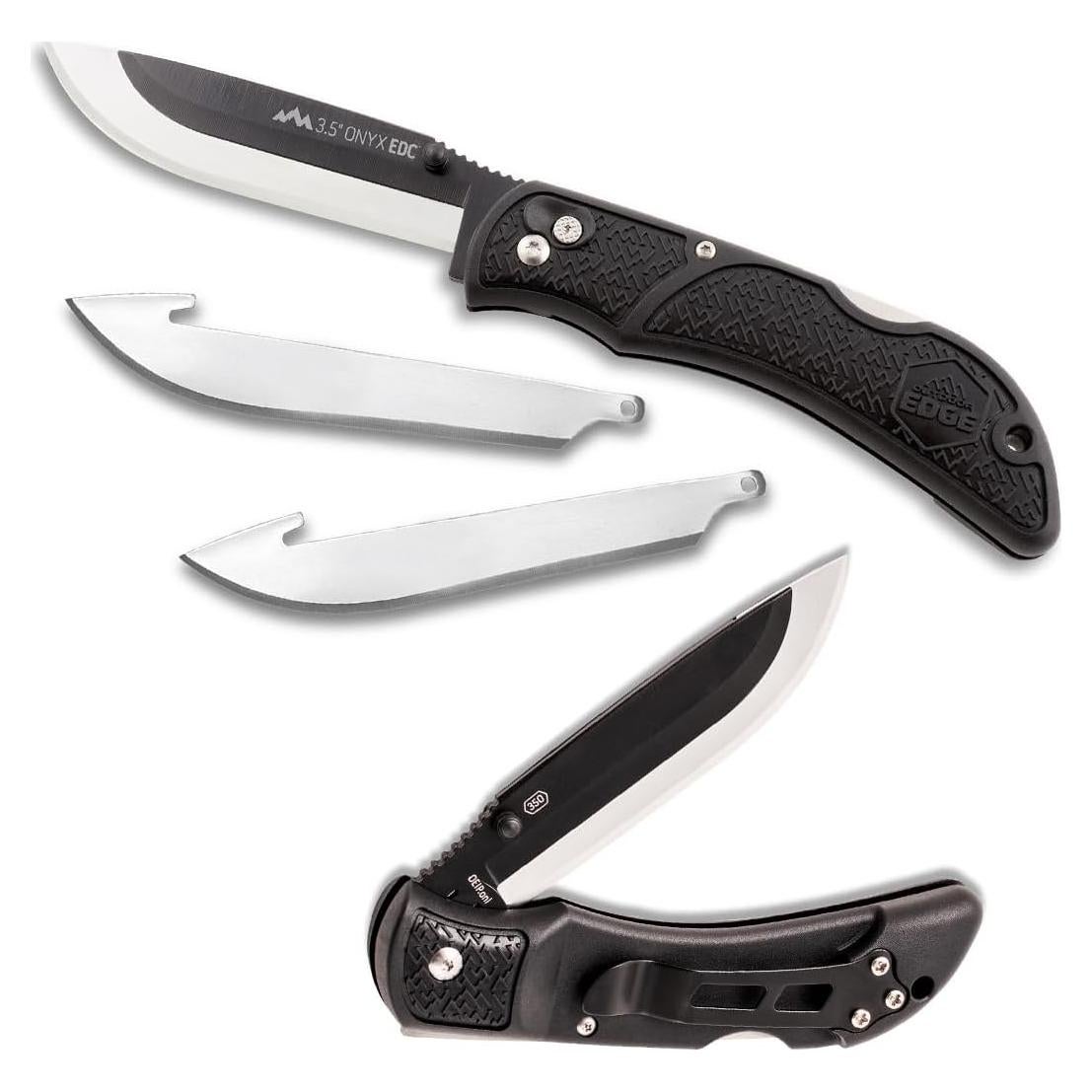Cuchillo de bolsillo Outdoor Edge Onyx EDC 8.9 cm con hoja reemplazable