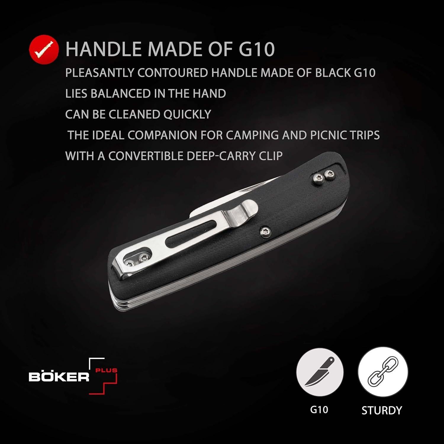 Tech Tool Fork - noble pocket knife with fork - foldable camping cutlery - design travel cutlery - foldable outdoor cutlery with clip