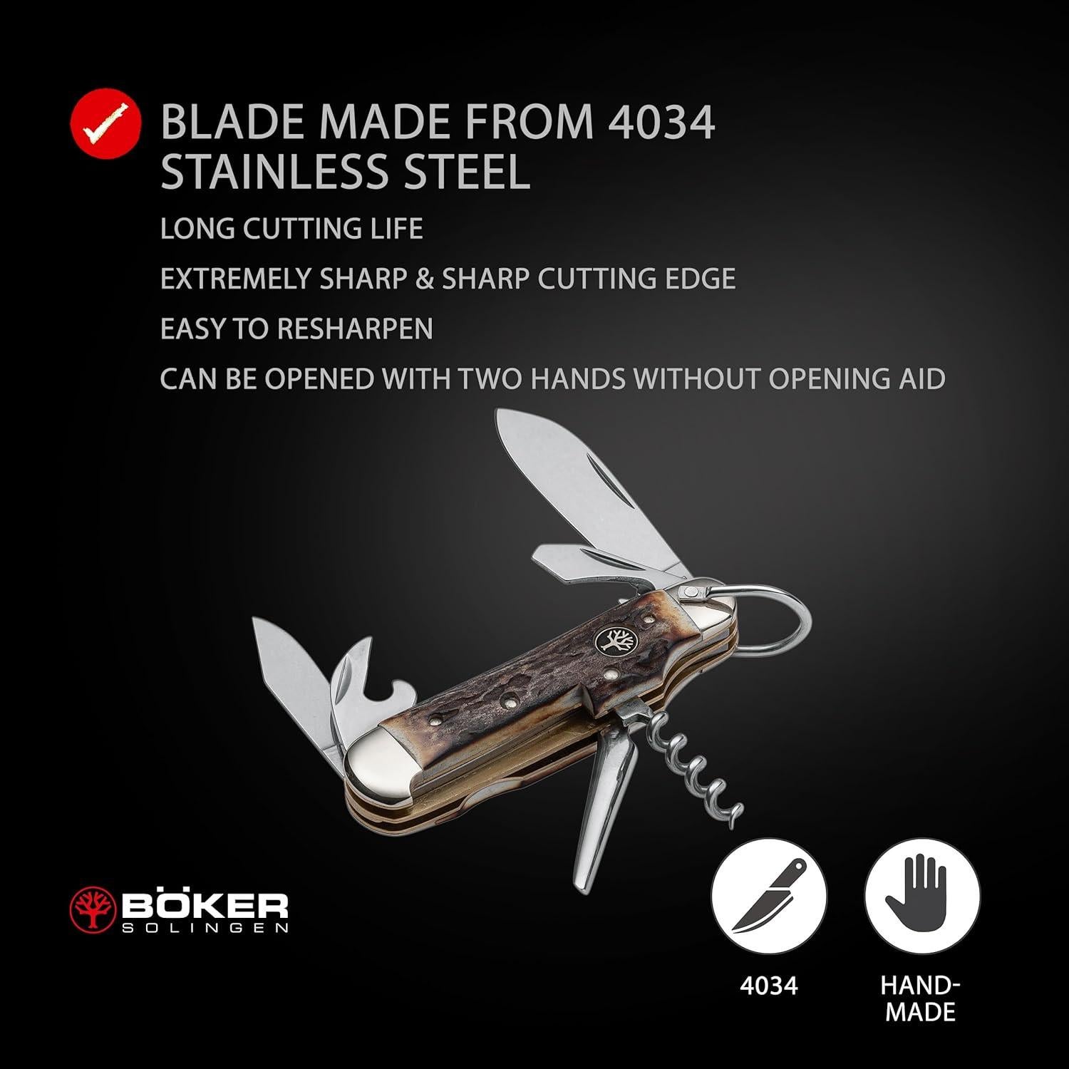 BOKER Camp Knife Stag