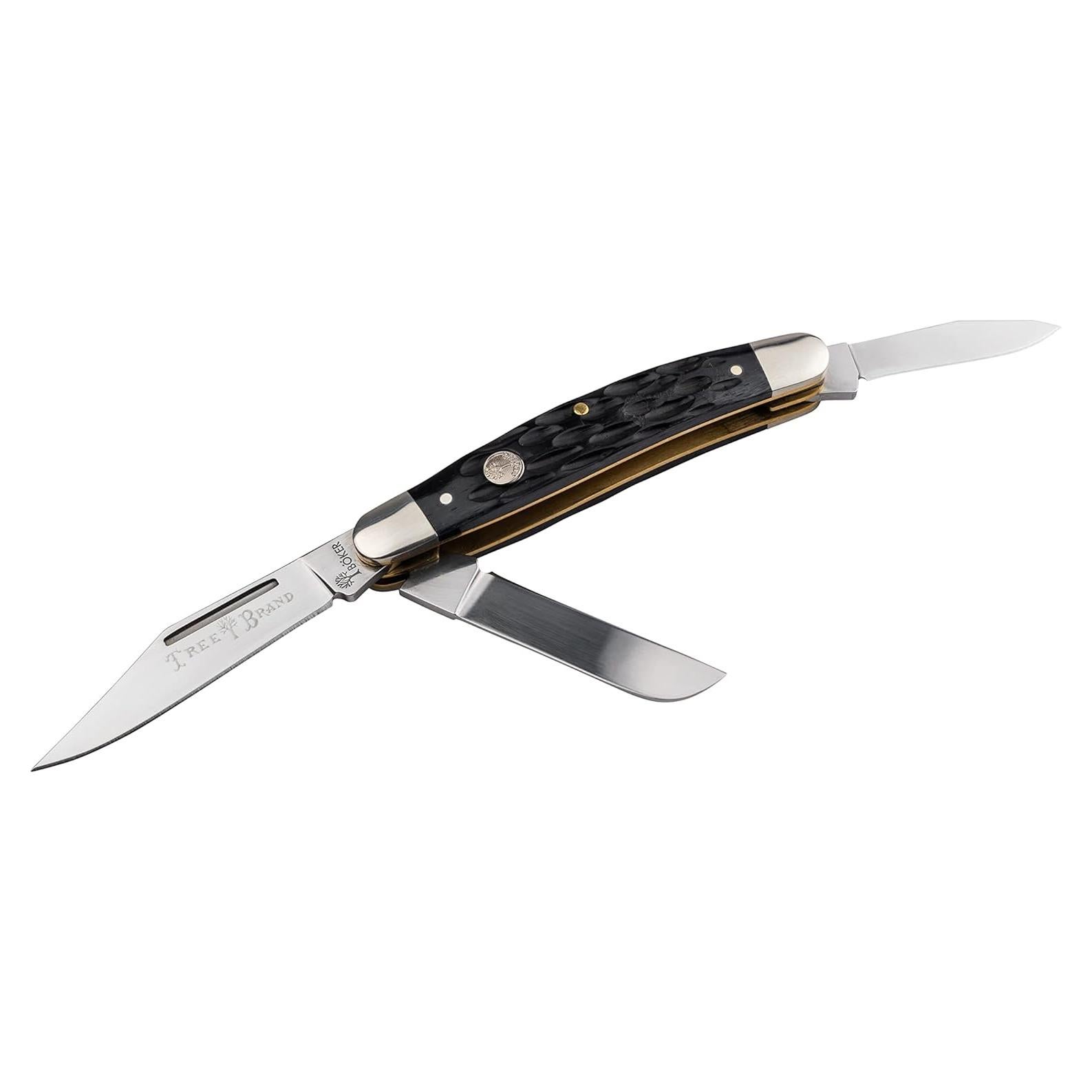 Boker Medium Stockman 3.5 Inch Pocket Knife, Jigged Black Bone, Traditional Series 2.0, Made in Germany