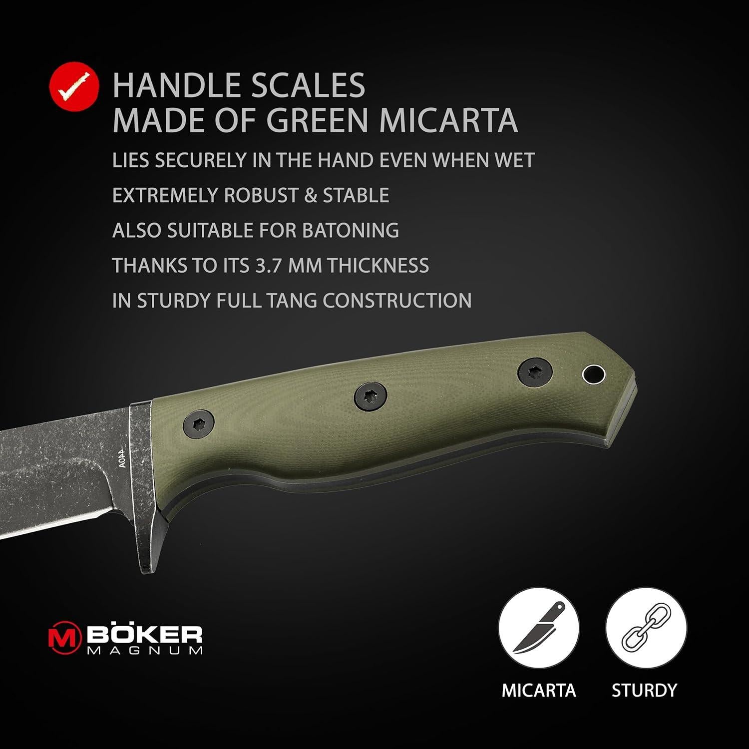 Cuchillo BÖKER MAGNUM Bushcraft Drop 440A con Funda Kydex