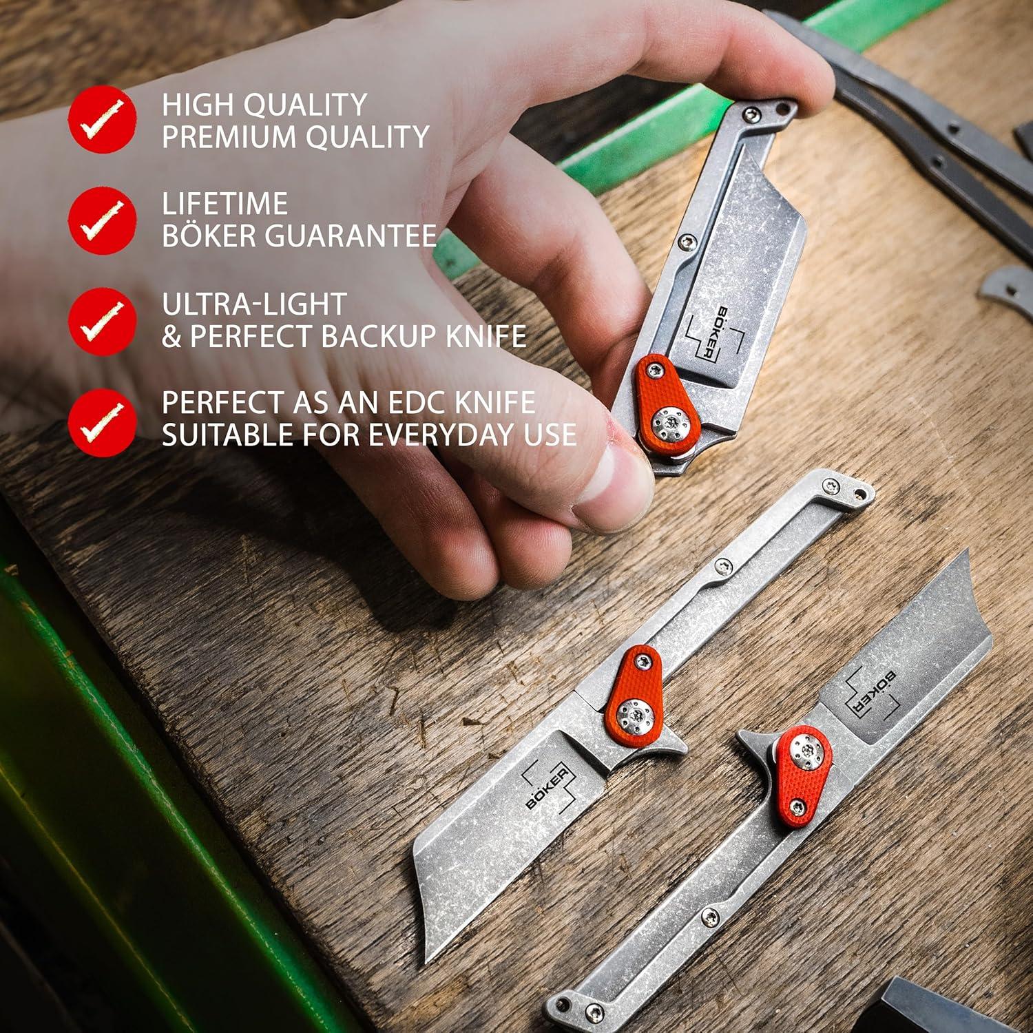 Cuchillo de bolsillo BÖKER PLUS Fragment G10 - EDC ligero rojo