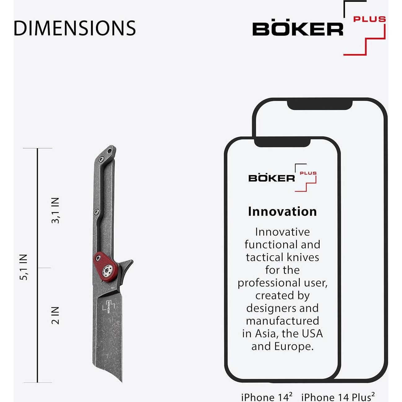 Cuchillo de bolsillo BÖKER PLUS Fragment G10 - EDC ligero rojo