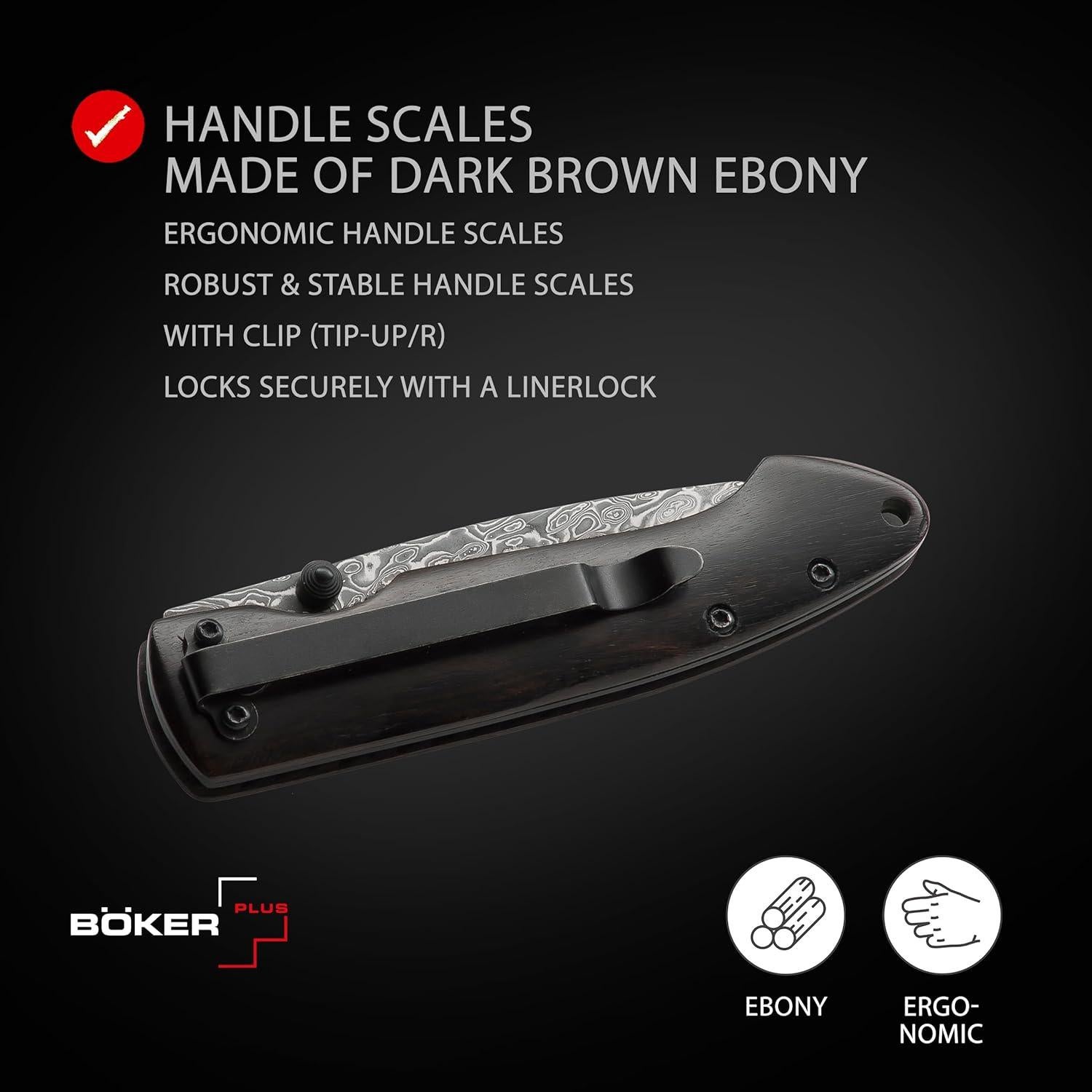 Cuchillo de bolsillo BOKER PLUS Damascus Gent 1 7.1 cm