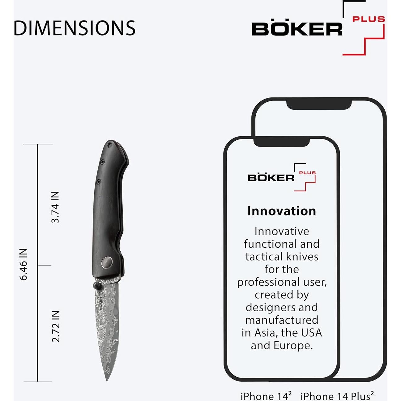 Cuchillo de bolsillo BOKER PLUS Damascus Gent 1 7.1 cm