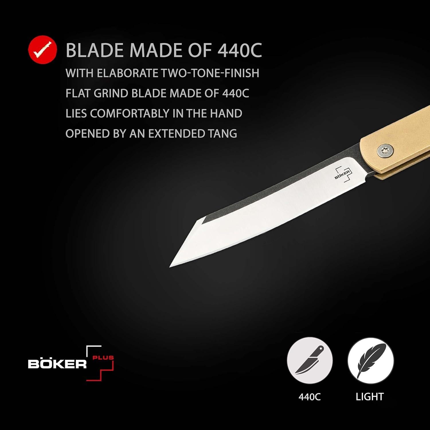 Cuchillo de bolsillo Boker Zenshin 42 Latón 7.5cm 440C