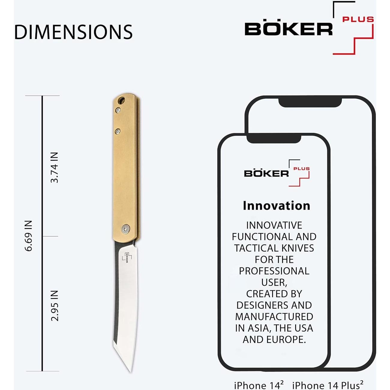 Cuchillo de bolsillo Boker Zenshin 42 Latón 7.5cm 440C
