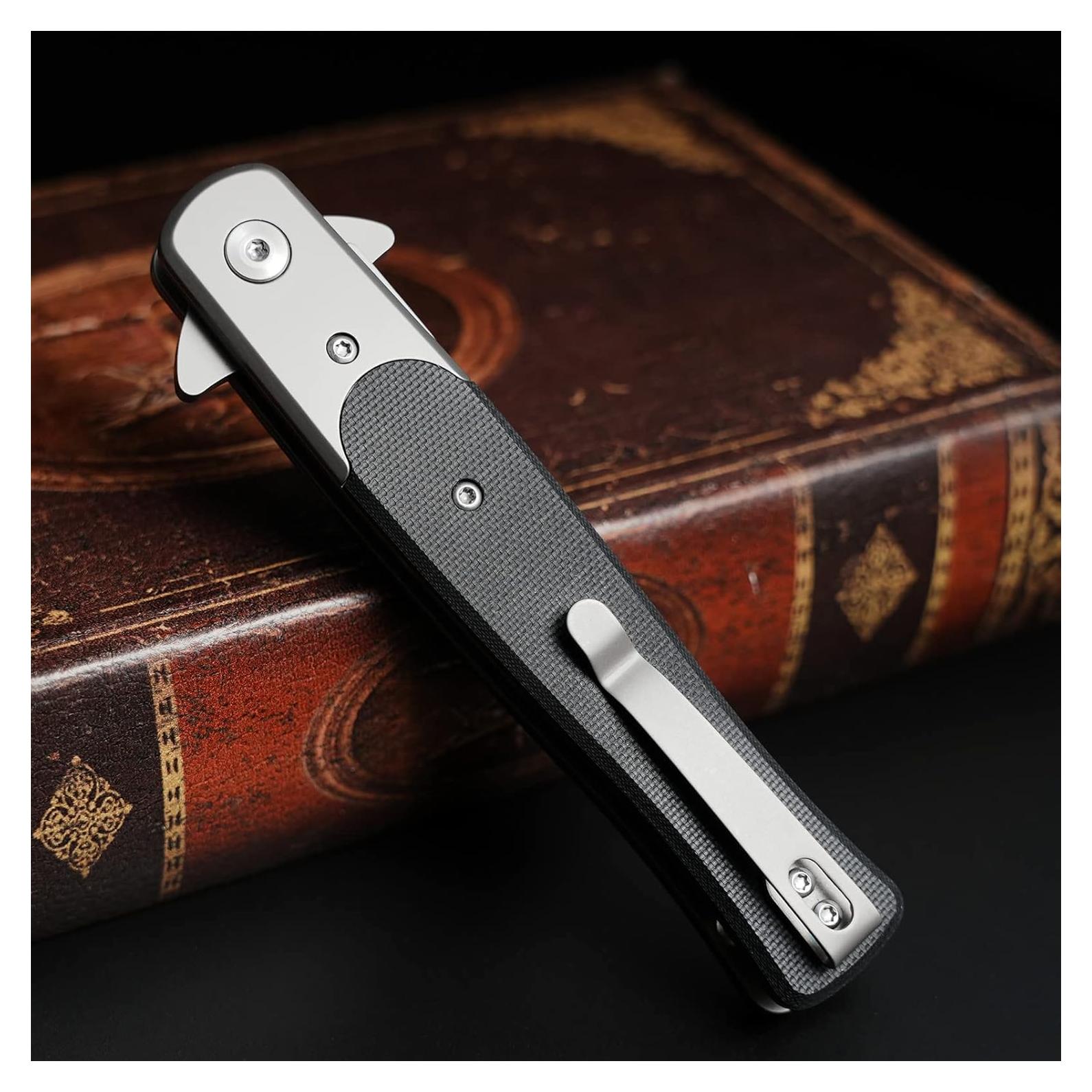 Cuchillo de Bolsillo NedFoss MRY EDC 9.9 cm Acero D2 Gris Titanio