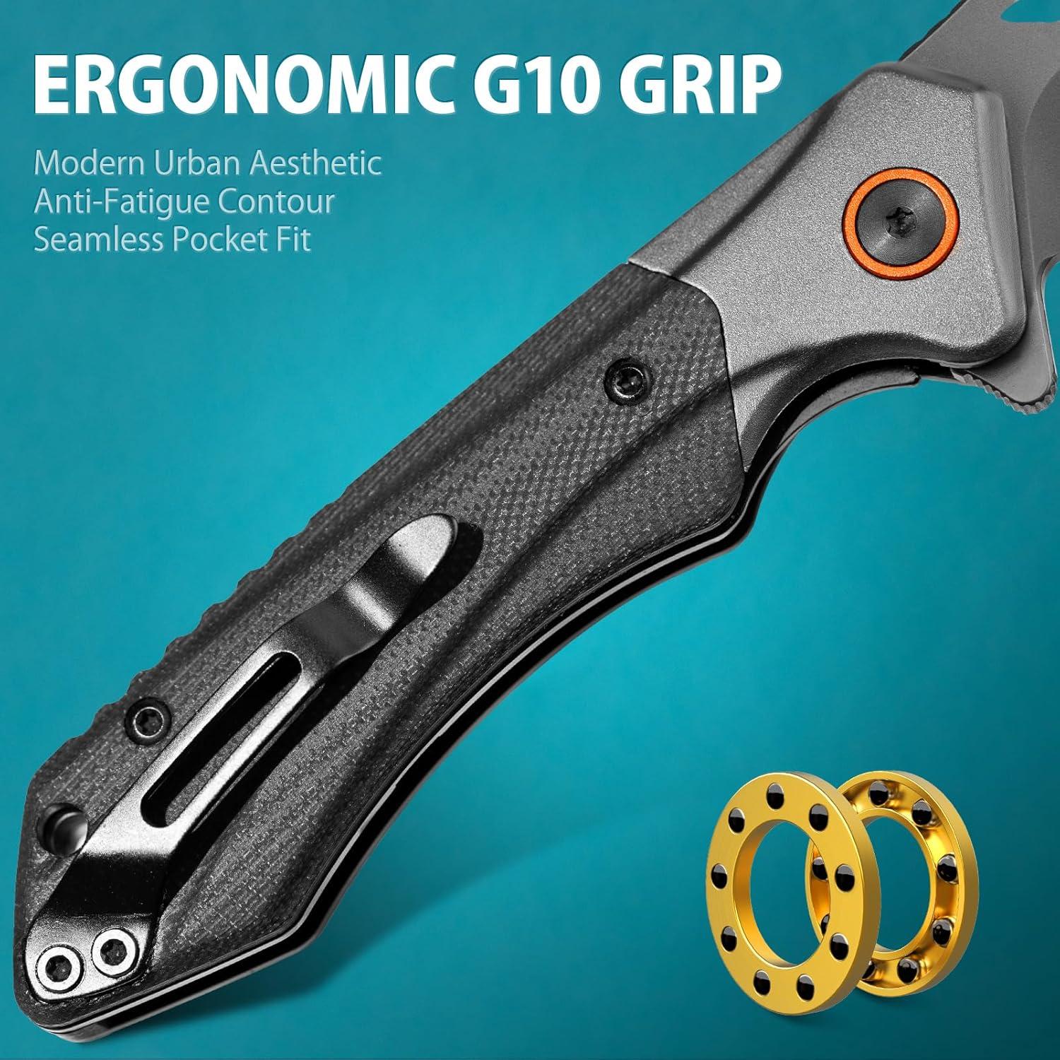 Cuchillo Plegable LOTHAR WYW de Acero D2 7.49 cm Negro