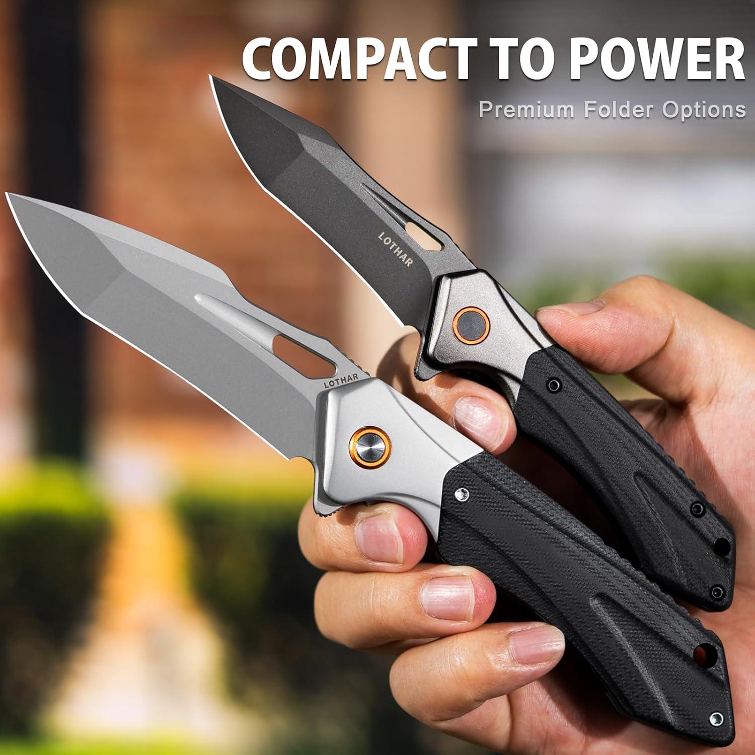 Cuchillo Plegable LOTHAR WYW de Acero D2 7.49 cm Negro