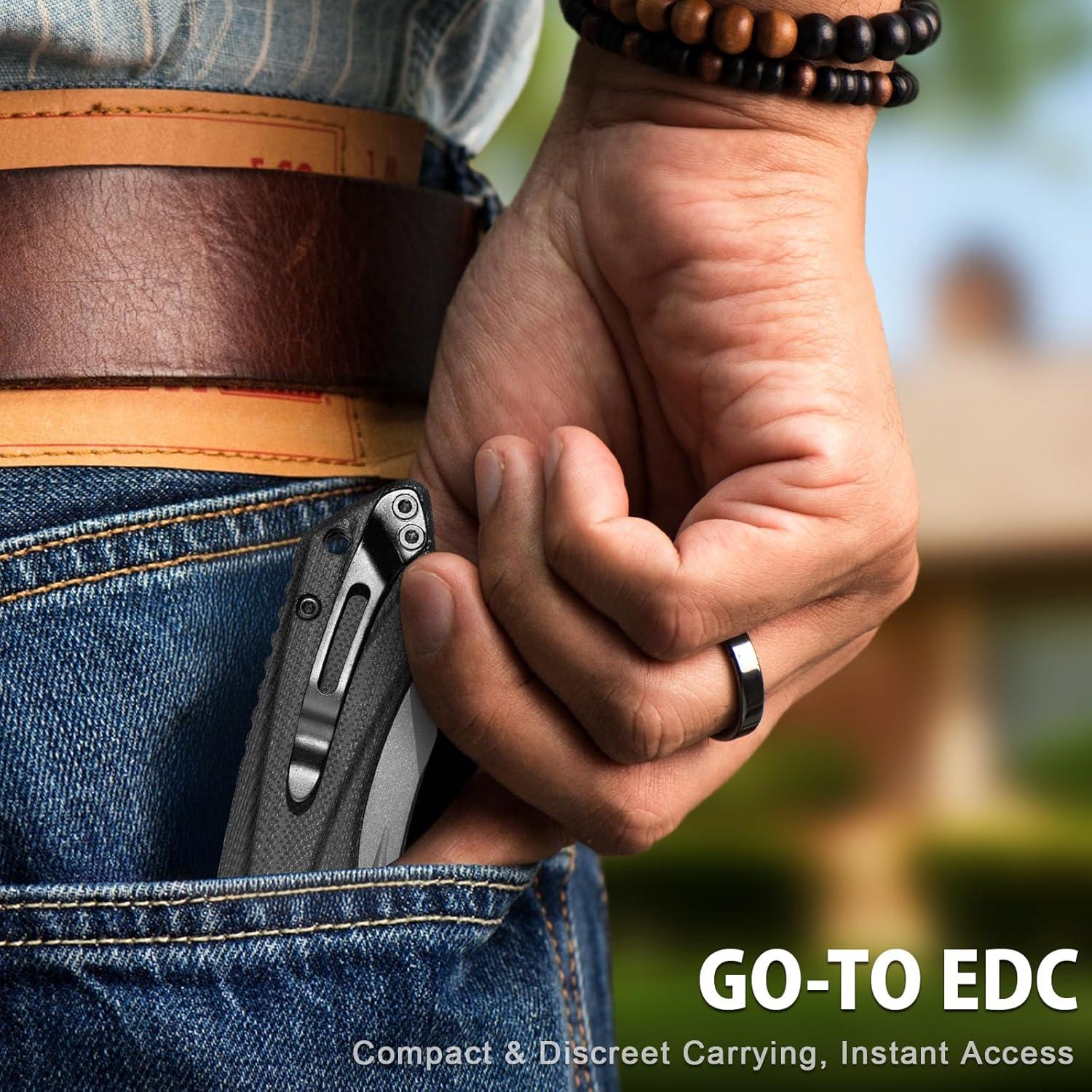 Cuchillo Plegable LOTHAR WYW de Acero D2 7.49 cm Negro