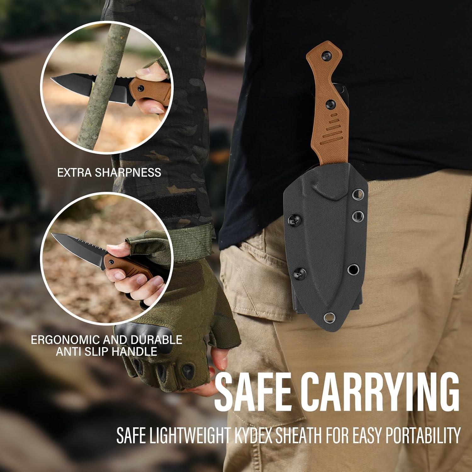 Cuchillo de Hoja Fija Dispatch con Funda Kydex 8cm