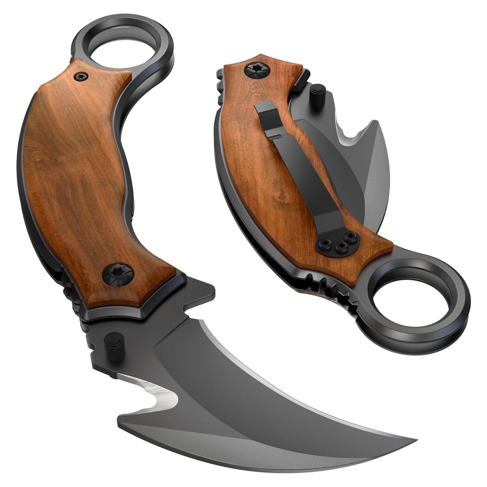 Cuchillo Plegable Karambit Grand Way de Madera 18.5 cm