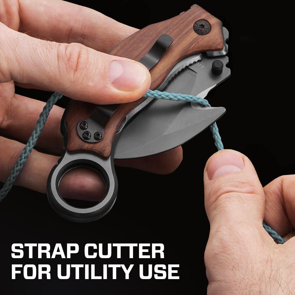 Cuchillo Plegable Karambit Grand Way de Madera 18.5 cm